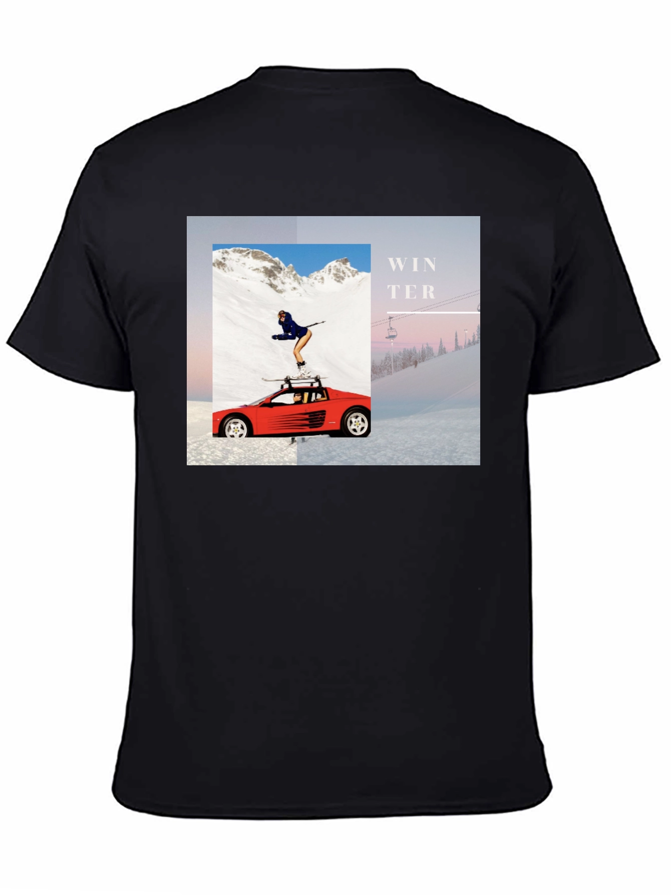 Winter Scene Graphic Tee - Unisex Black T-Shirt