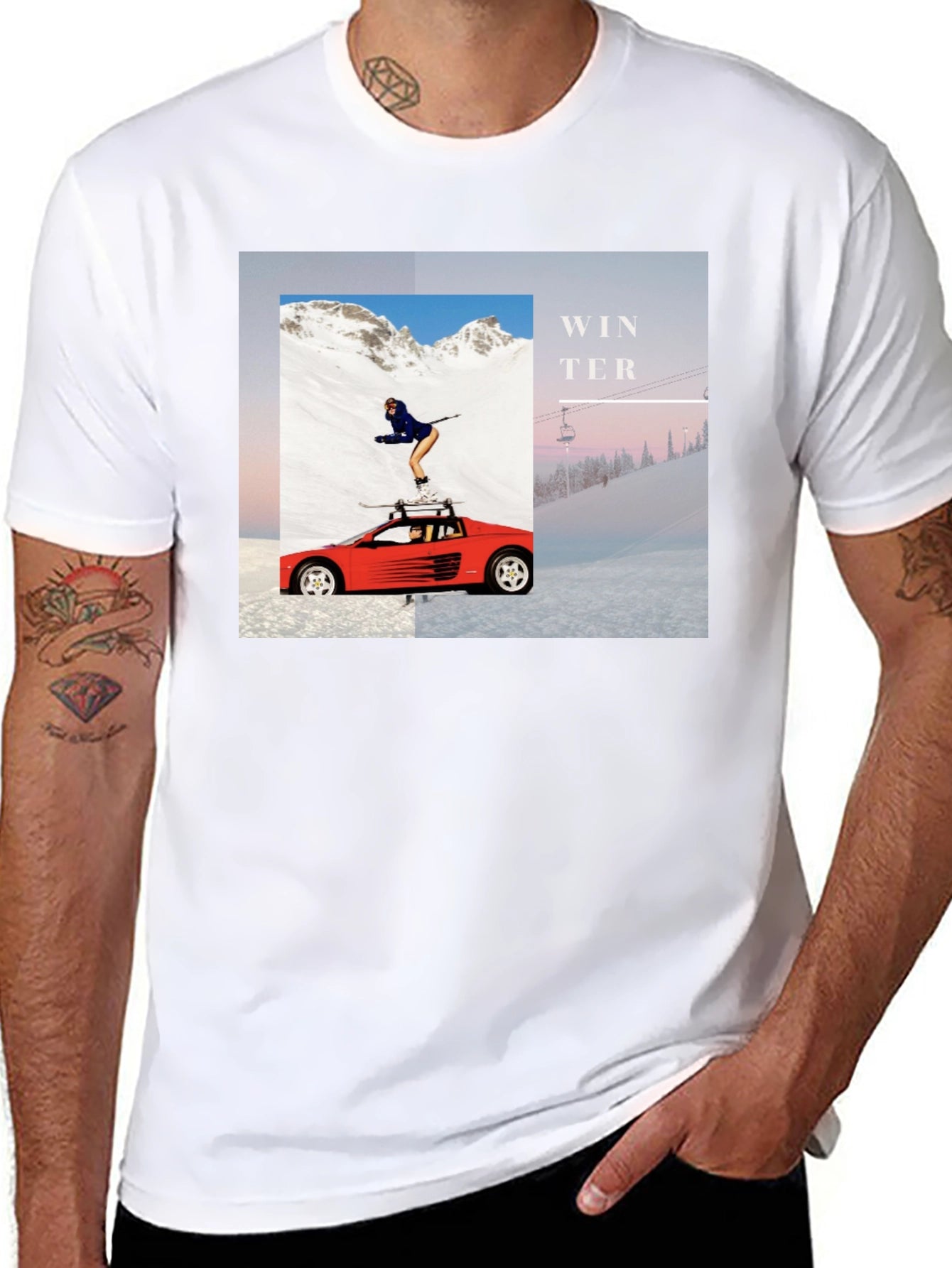 Winter Scene Graphic Tee - Unisex Black T-Shirt