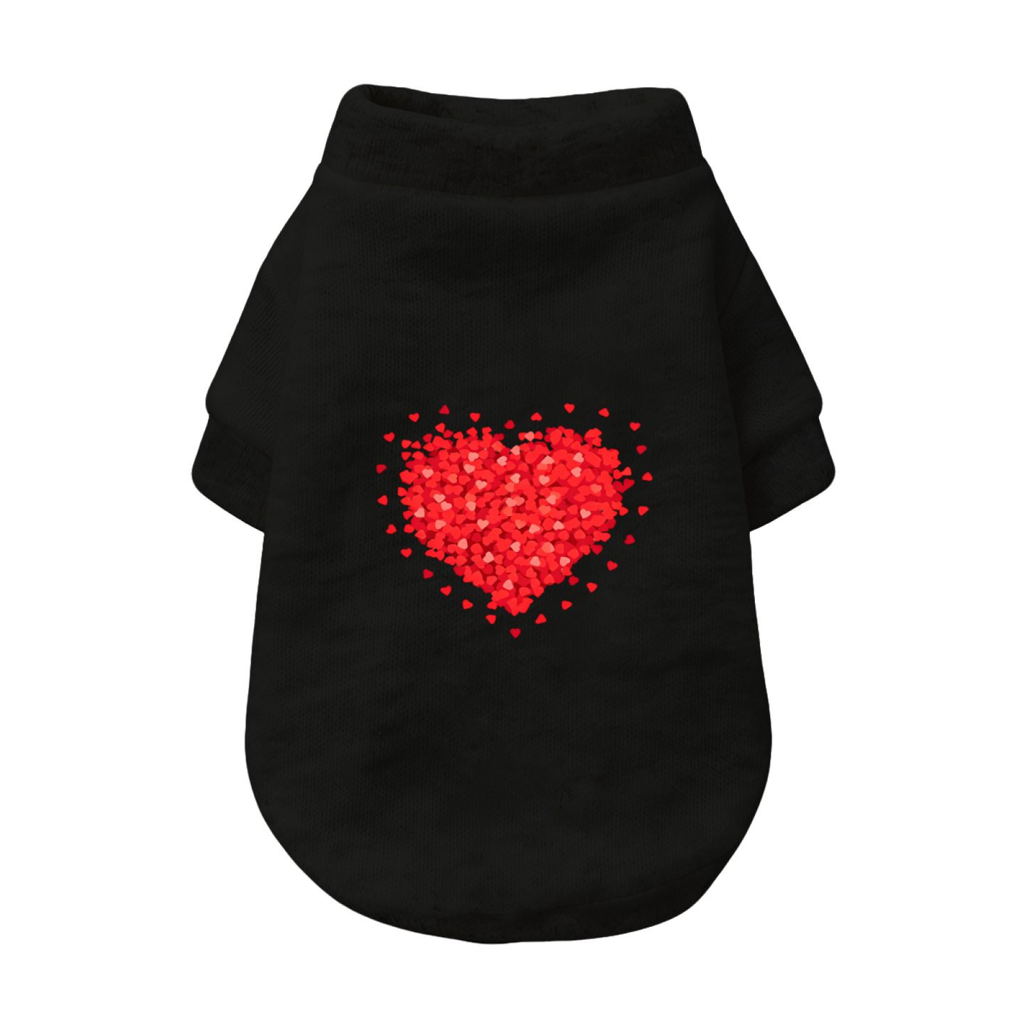 Sparkling Red Heart Print Soft Pet Cardigan Sweater