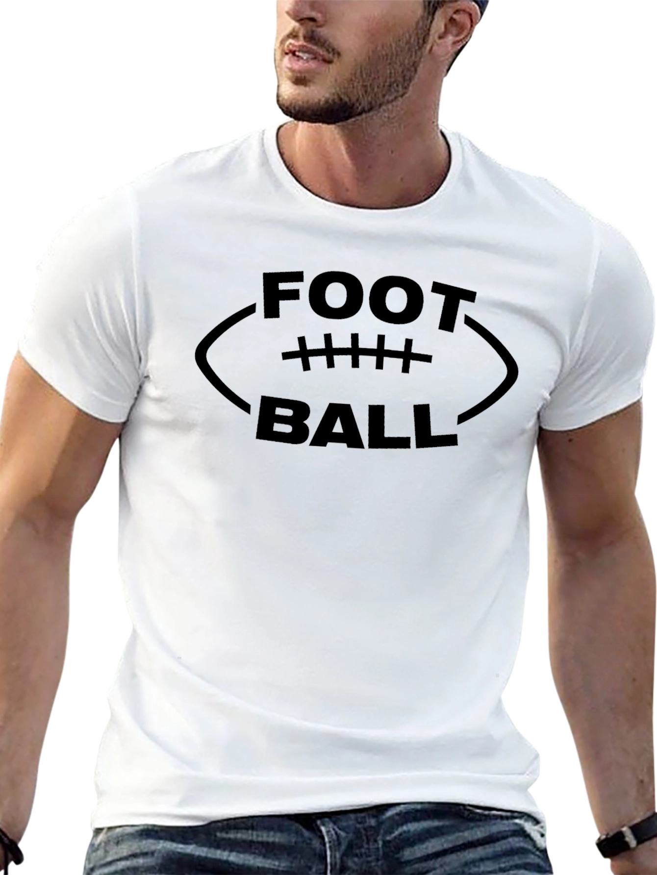 Football Graphic Tee - Soft Black T-Shirt