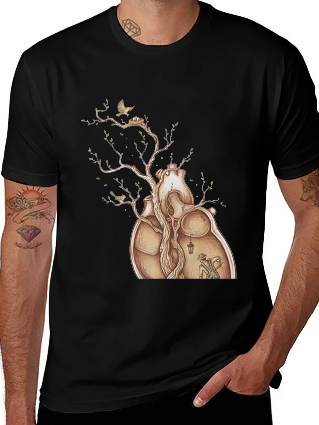 Heart Tree Graphic Tee - Artistic Design