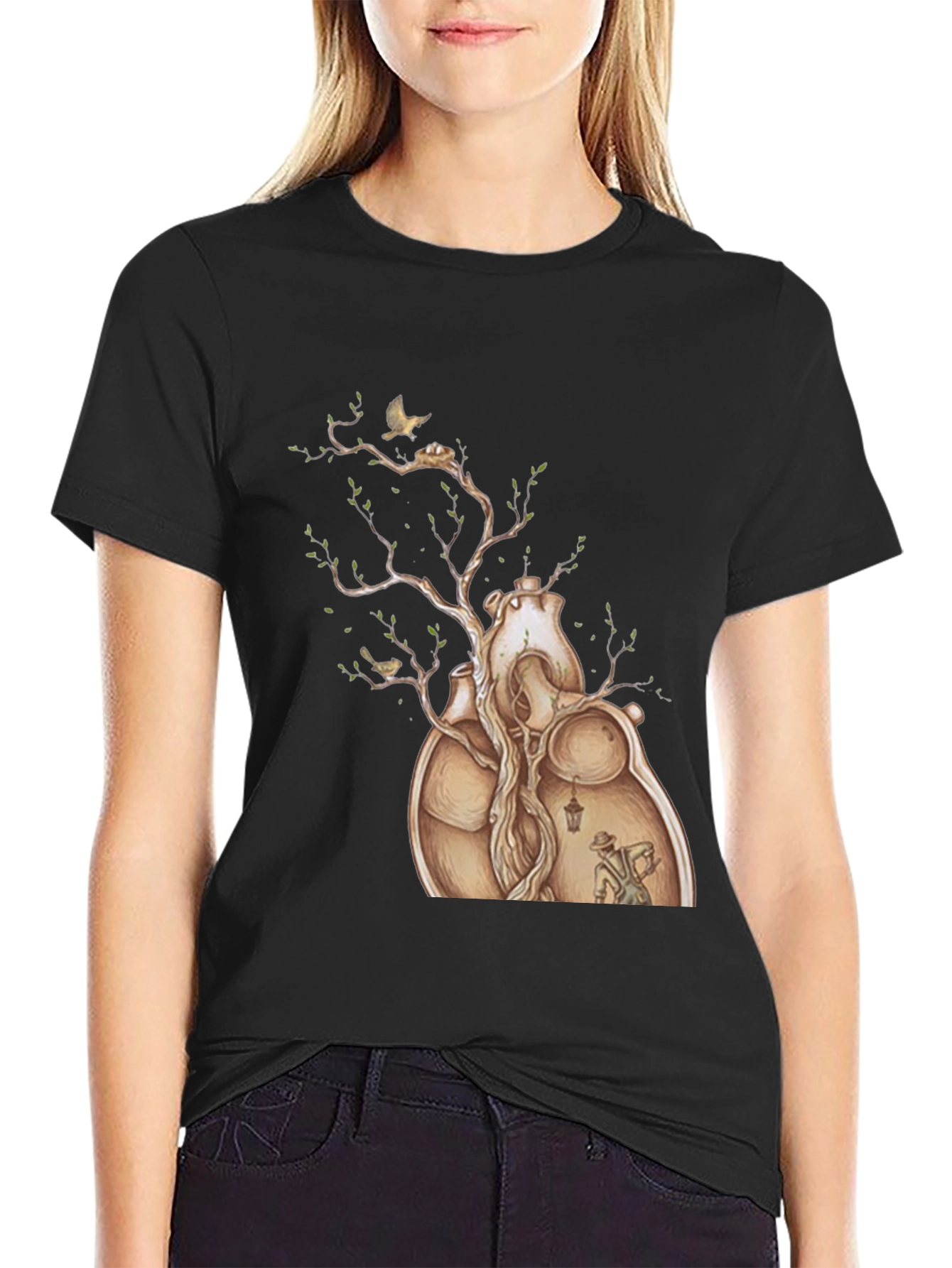 Heart Tree Graphic Tee - Artistic Design