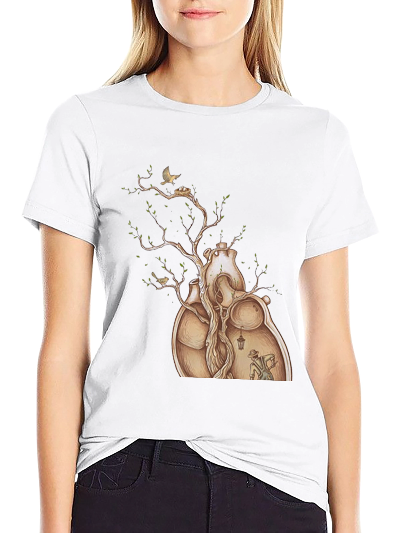 Heart Tree Graphic Tee - Artistic Design