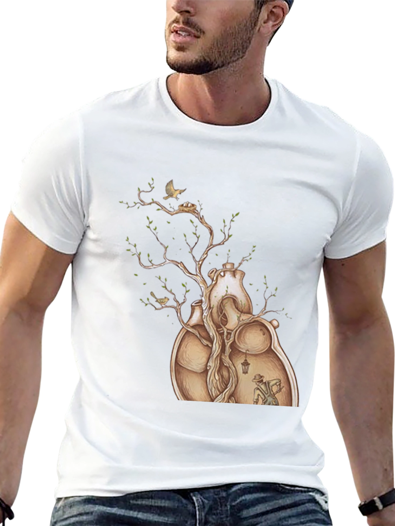 Heart Tree Graphic Tee - Artistic Design