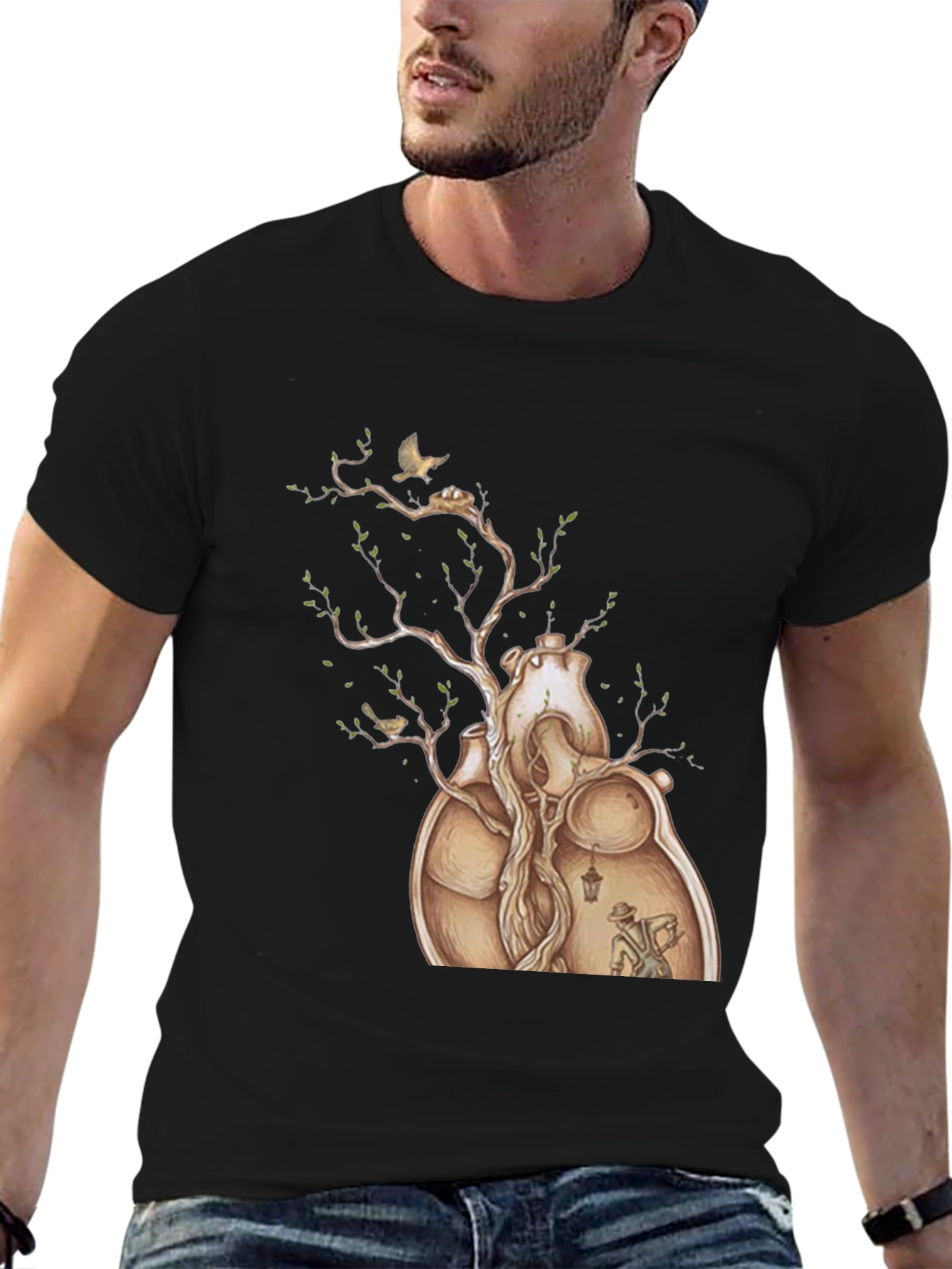 Heart Tree Graphic Tee - Artistic Design