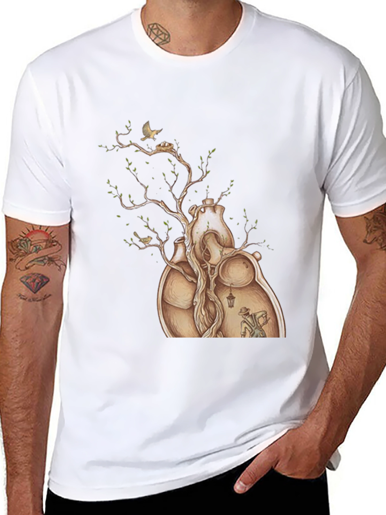 Heart Tree Graphic Tee - Artistic Design