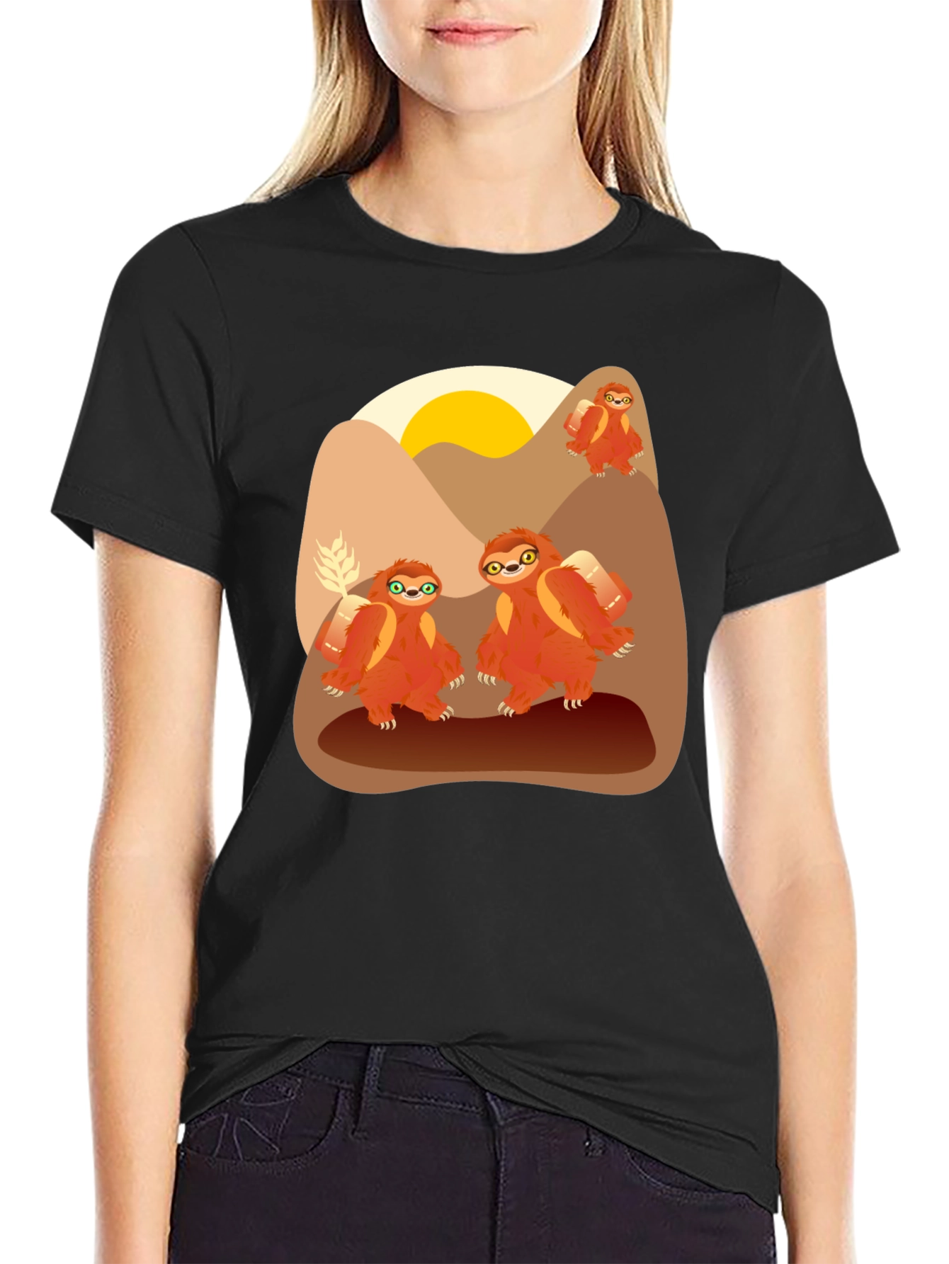 Sloth Hiking Graphic Tee - Adventure Ready!