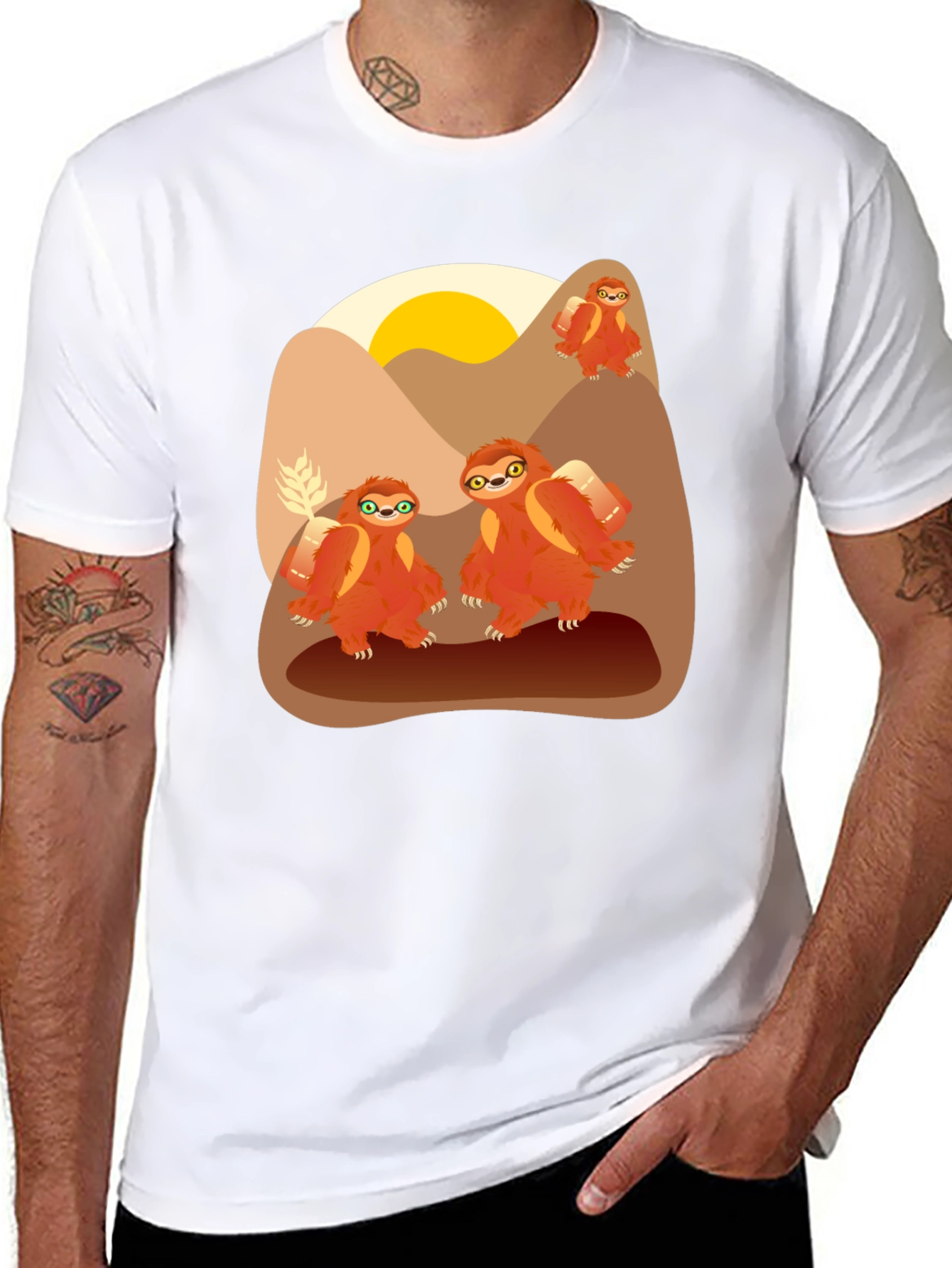 Sloth Hiking Graphic Tee - Adventure Ready!