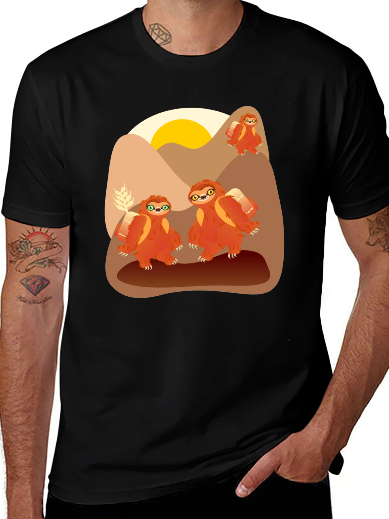 Sloth Hiking Graphic Tee - Adventure Ready!
