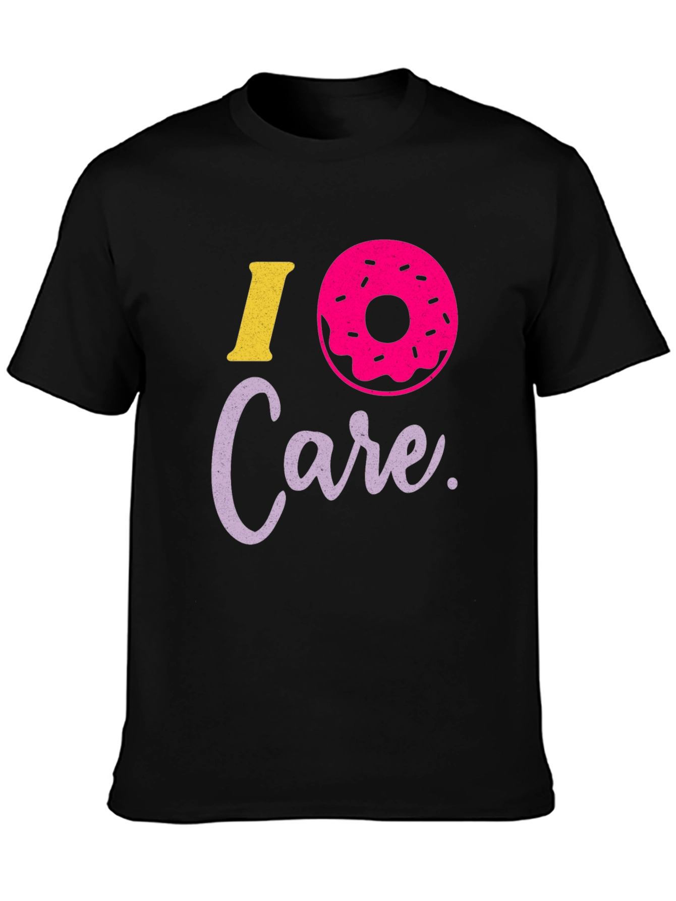 I Donut Care Black T-Shirt Graphic Print
