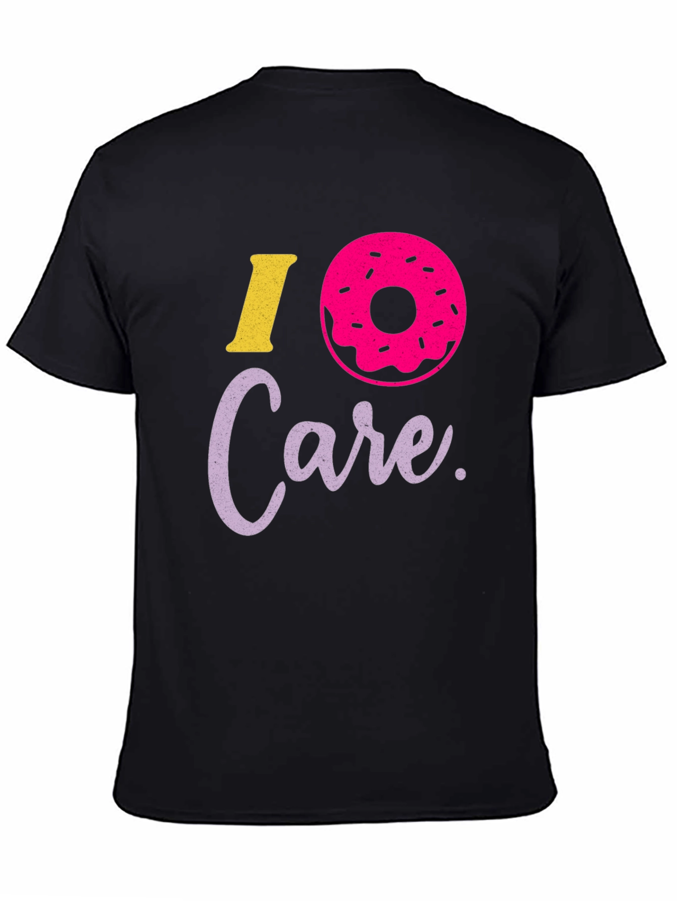 I Donut Care Black T-Shirt Graphic Print