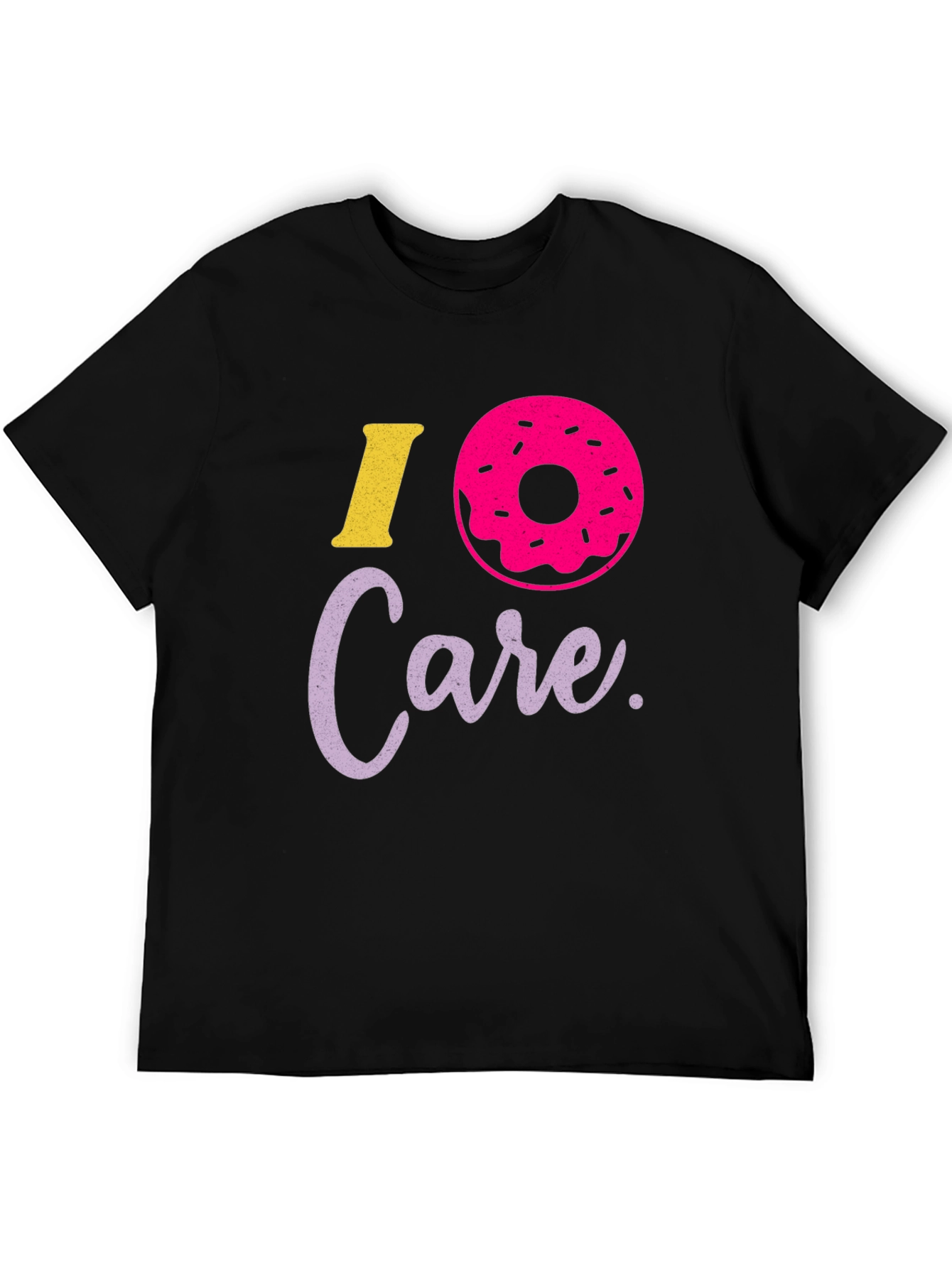I Donut Care Black T-Shirt Graphic Print