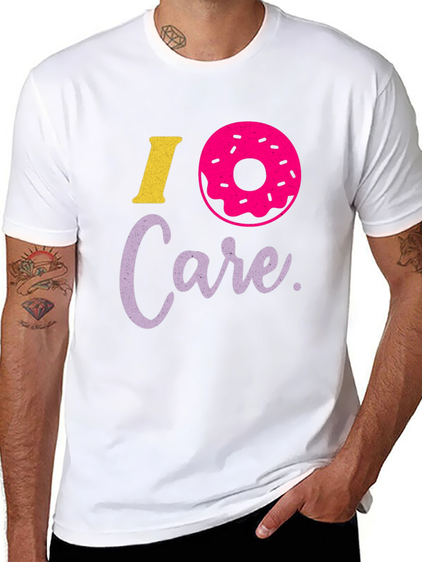 I Donut Care Black T-Shirt Graphic Print