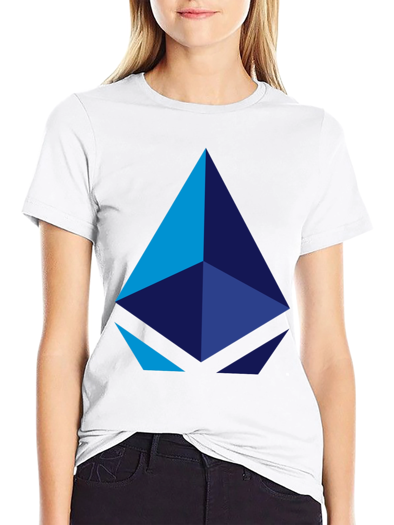 Geometric Pyramid Graphic Black T-Shirt