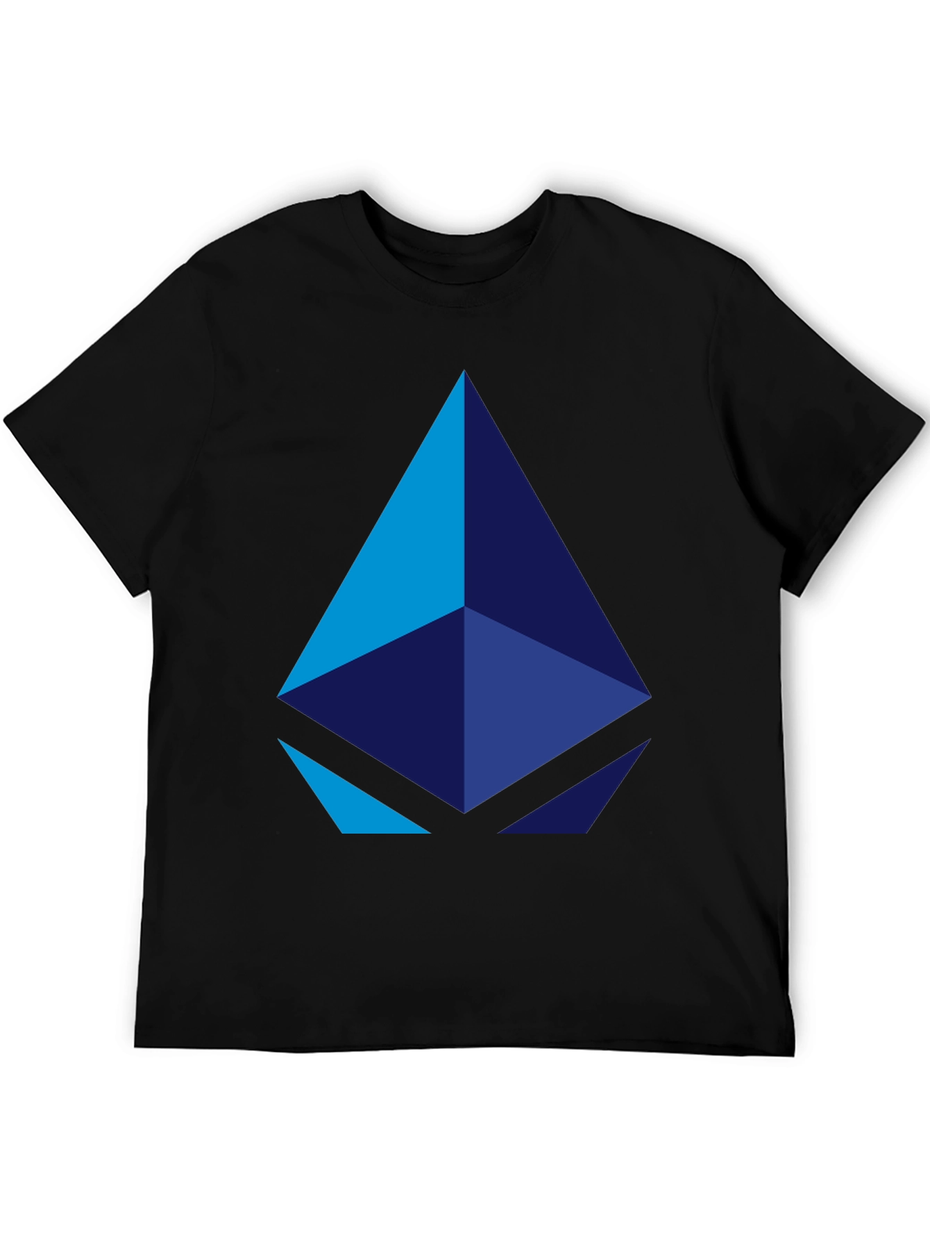 Geometric Pyramid Graphic Black T-Shirt