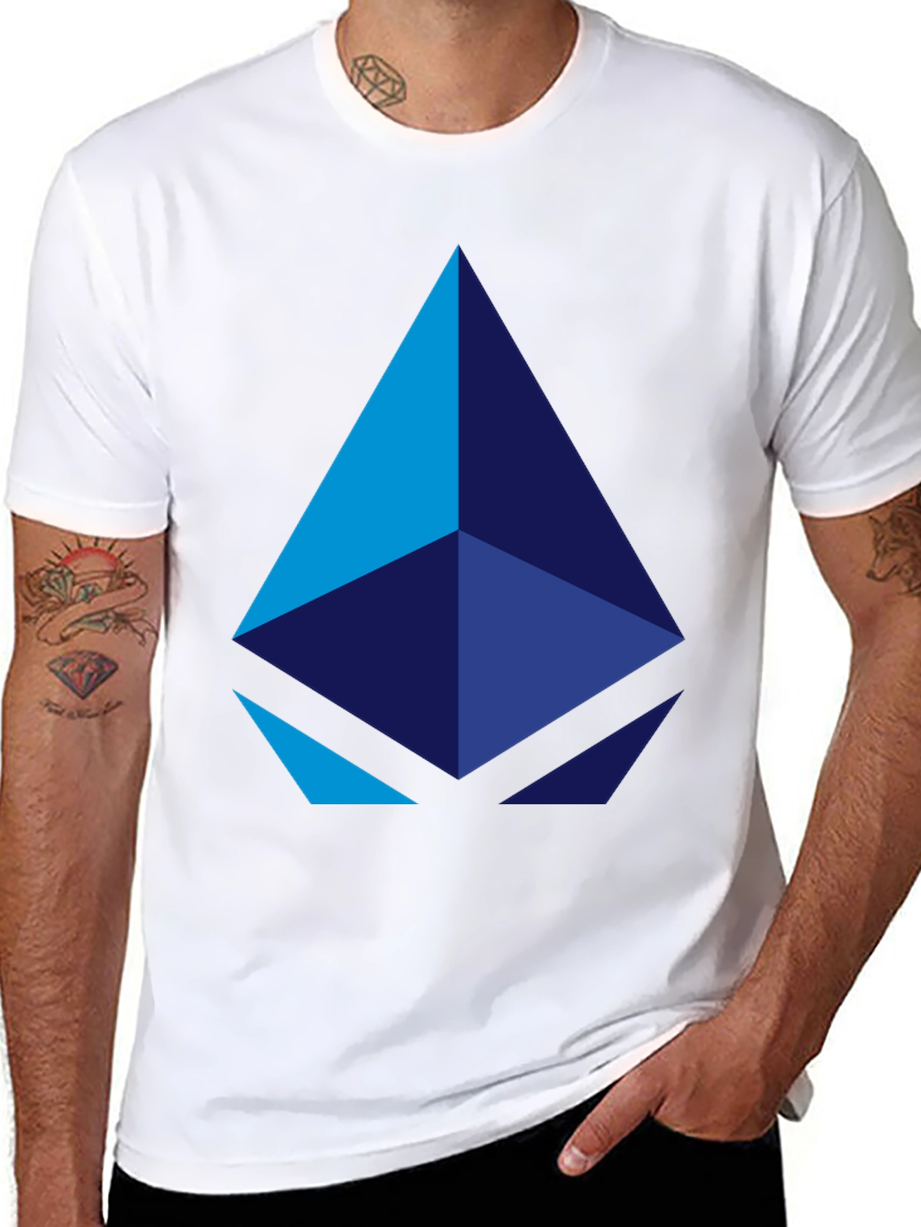 Geometric Pyramid Graphic Black T-Shirt