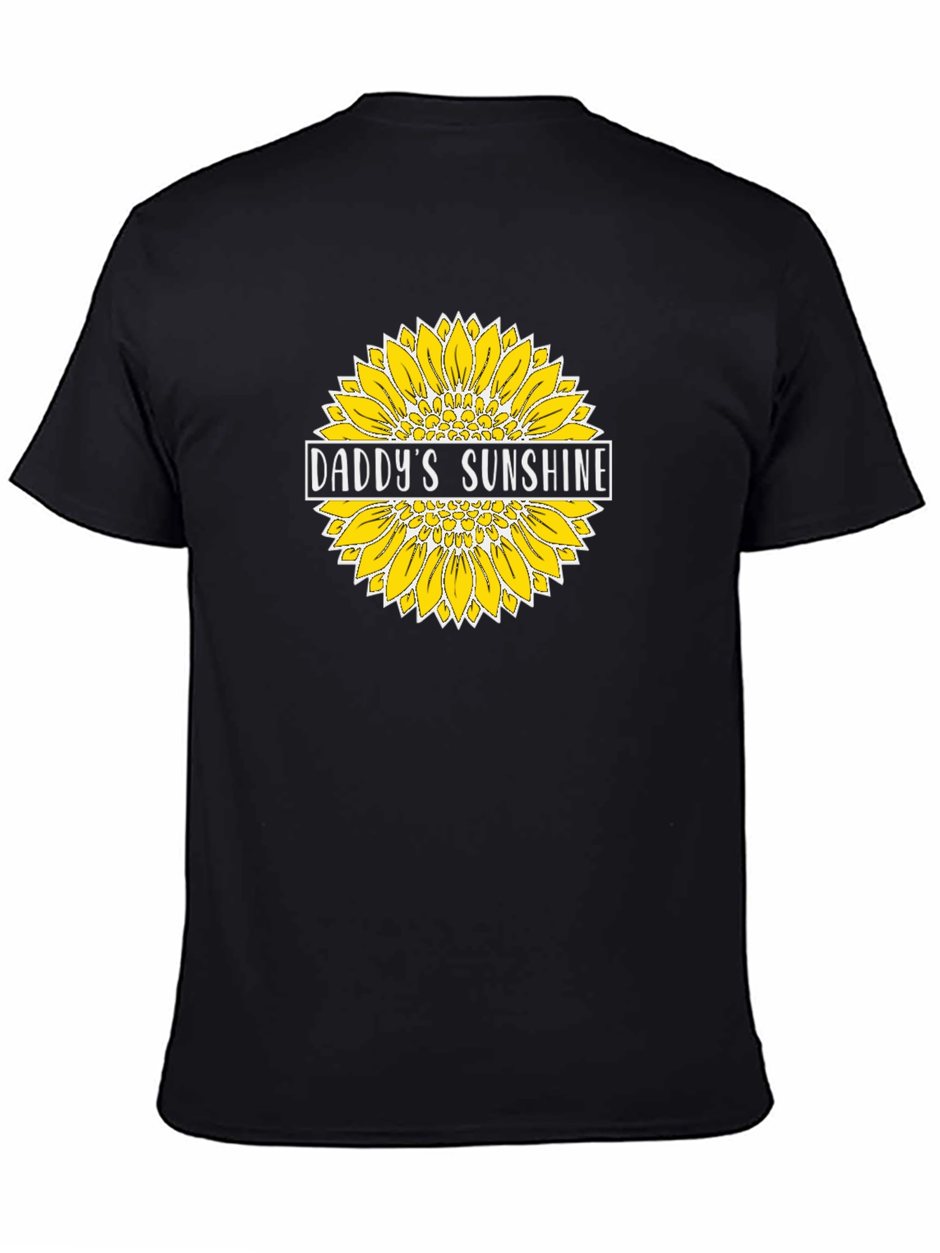 Daddys Sunshine Sunflower Graphic Tee - Black Cotton