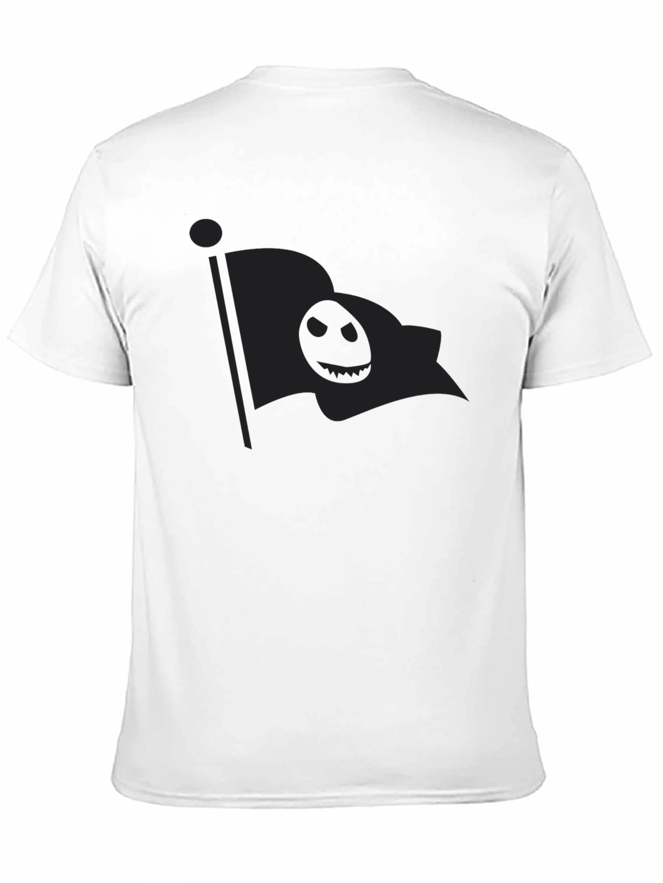 Mens Black T-Shirt with Spooky Flag Graphic