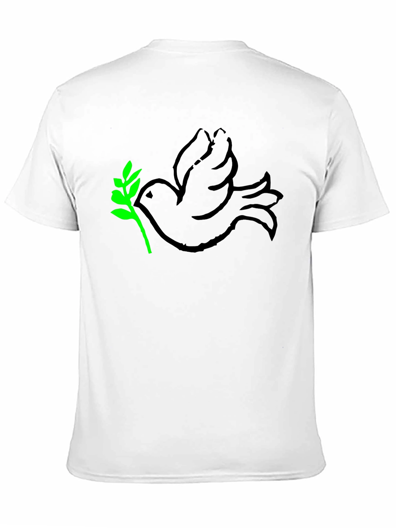 Peace Dove T-Shirt - Black with Green Branch