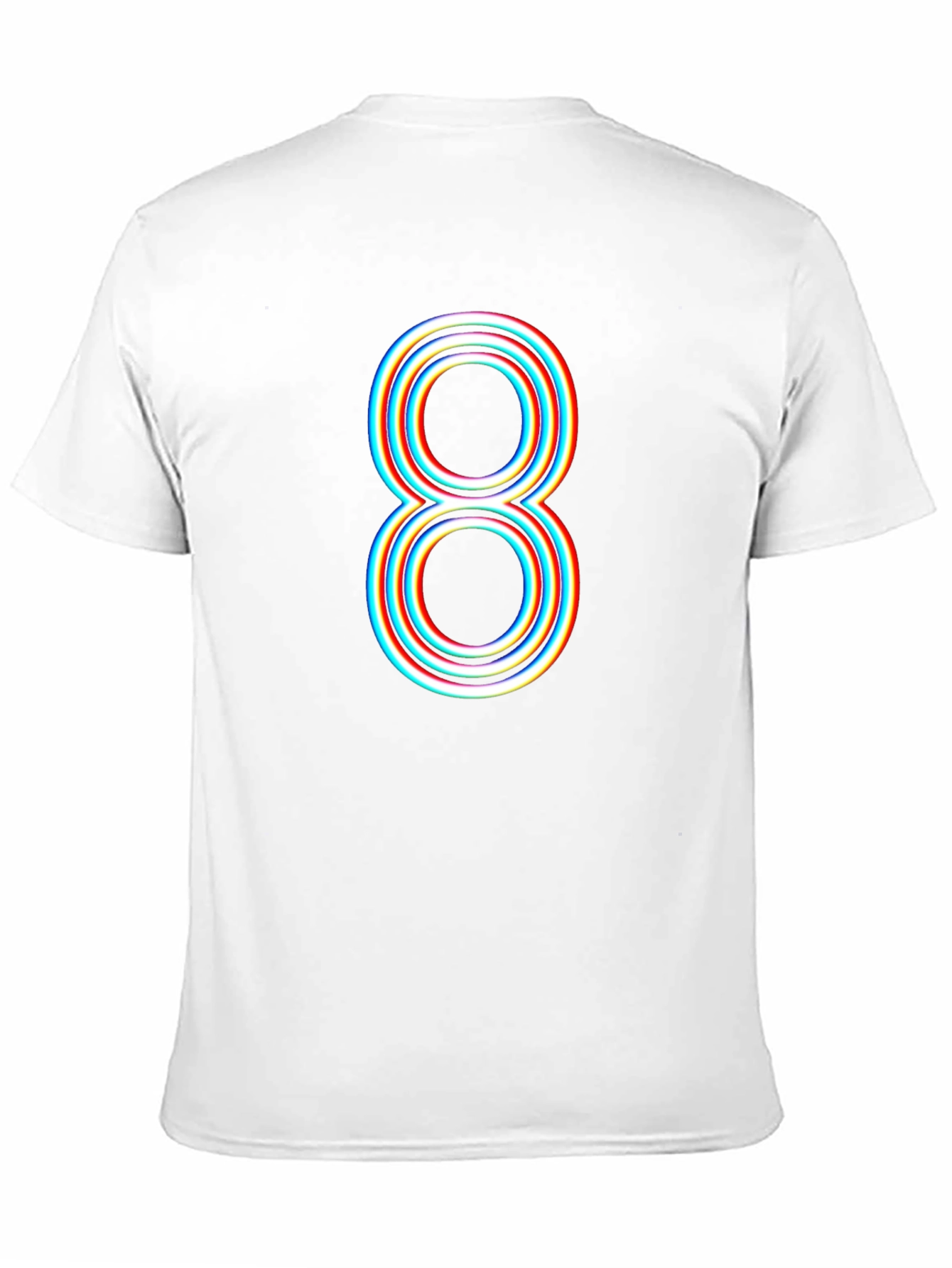 Retro 3D Number 8 Graphic T-Shirt