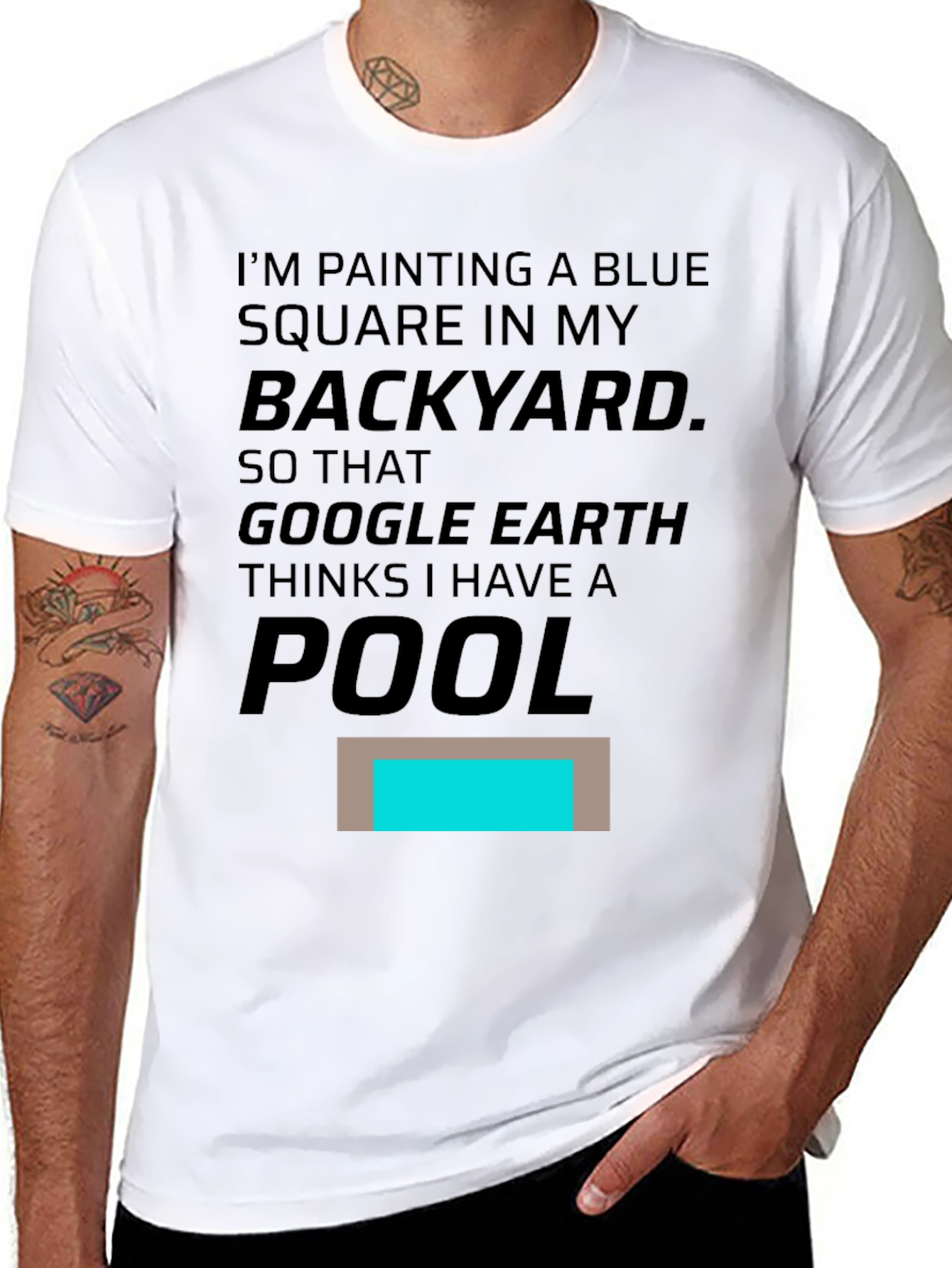 Funny Google Earth Pool Prank T-Shirt