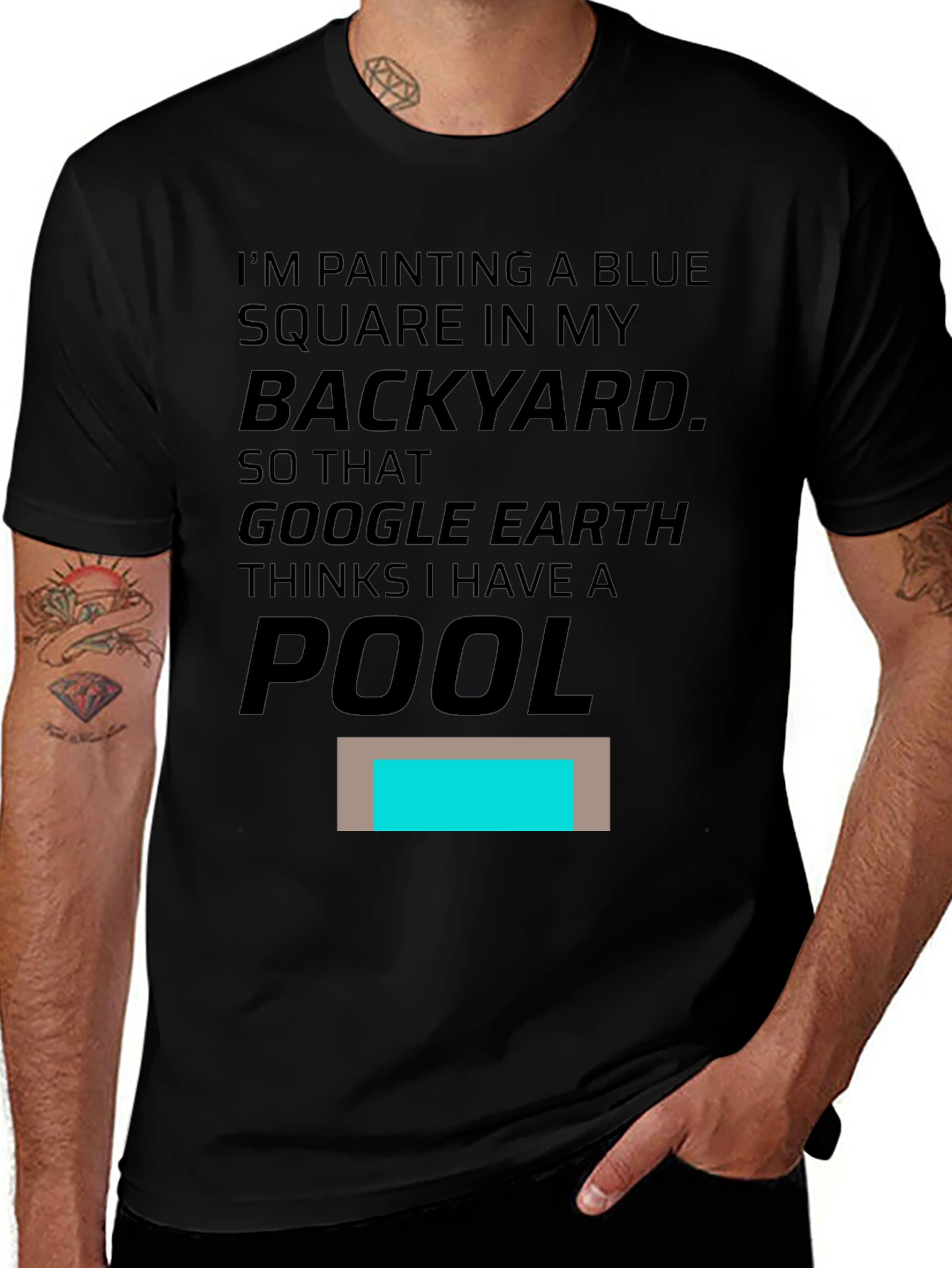 Funny Google Earth Pool Prank T-Shirt