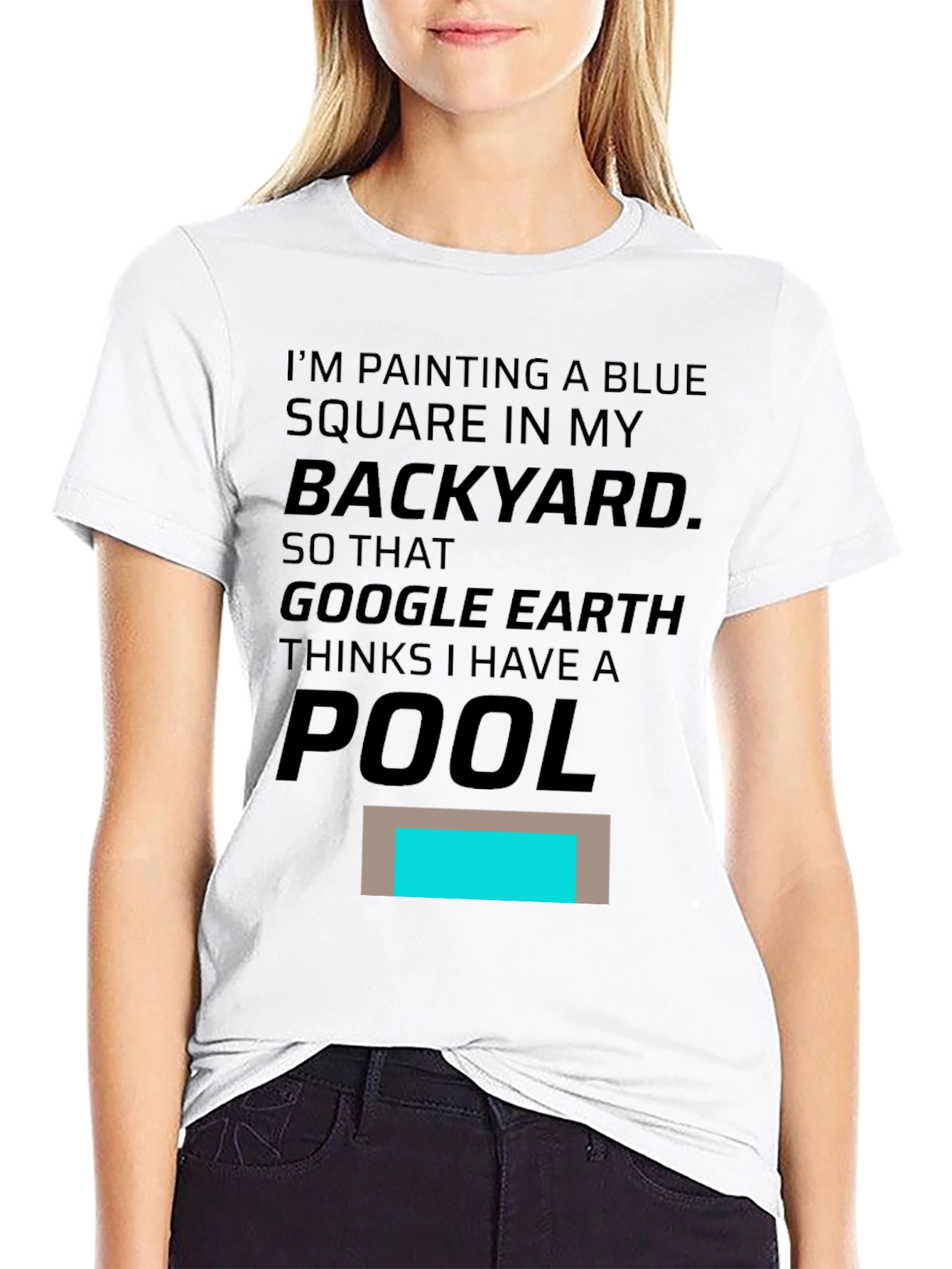 Funny Google Earth Pool Prank T-Shirt
