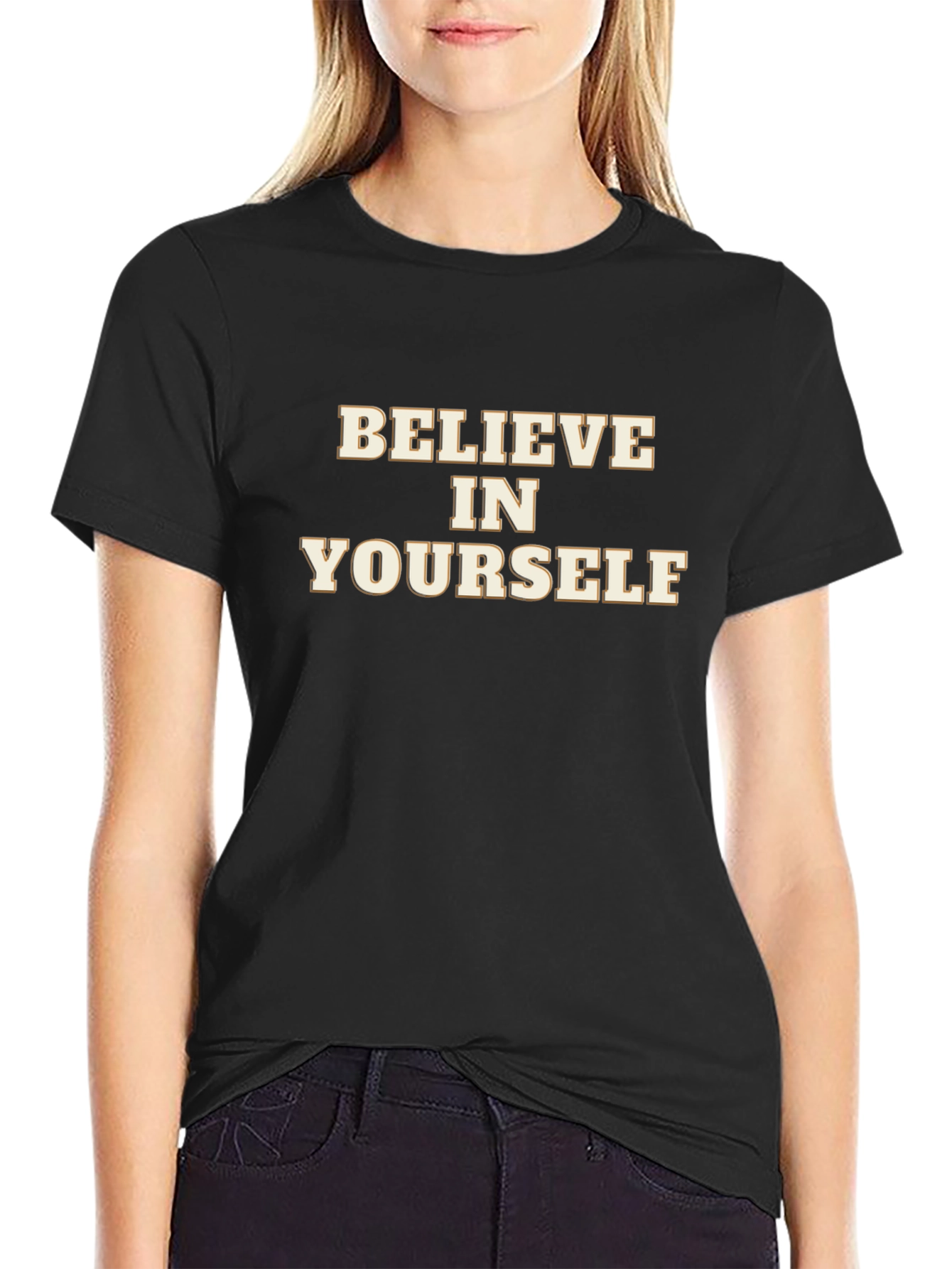 Believe In Yourself Black Graphic Tee