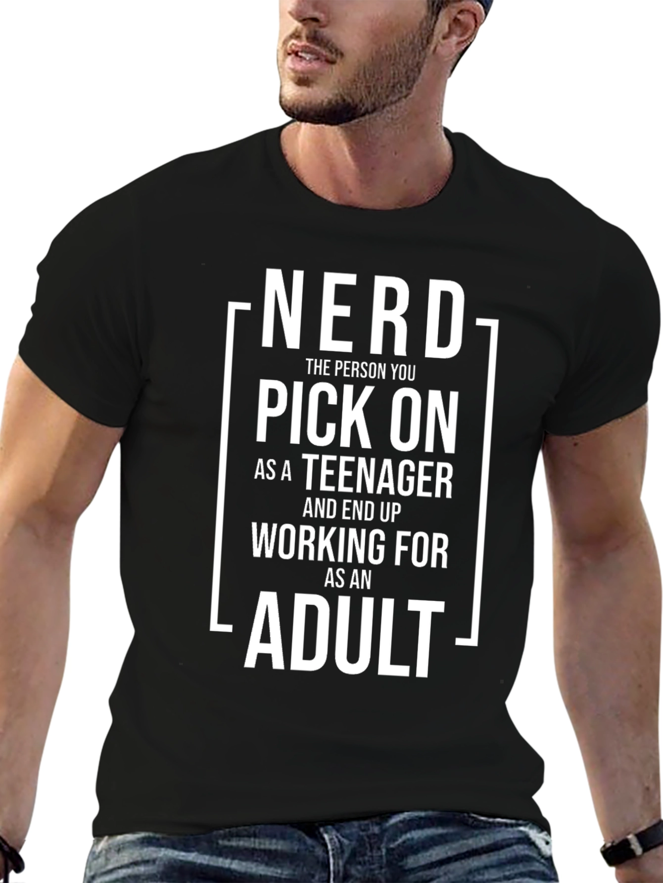 Nerd Pick On Humor Graphic T-Shirt