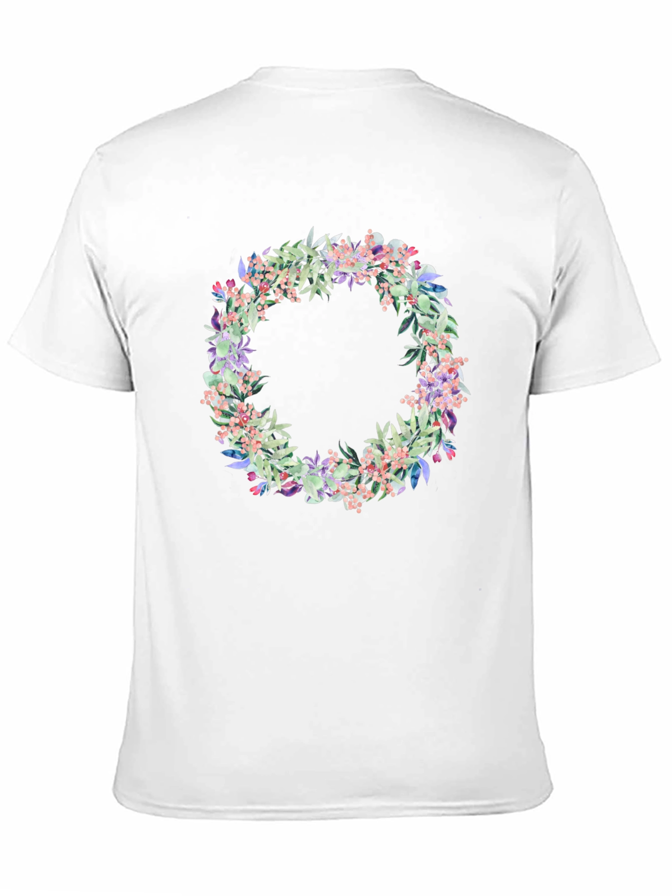 Floral Wreath Graphic Black T-Shirt