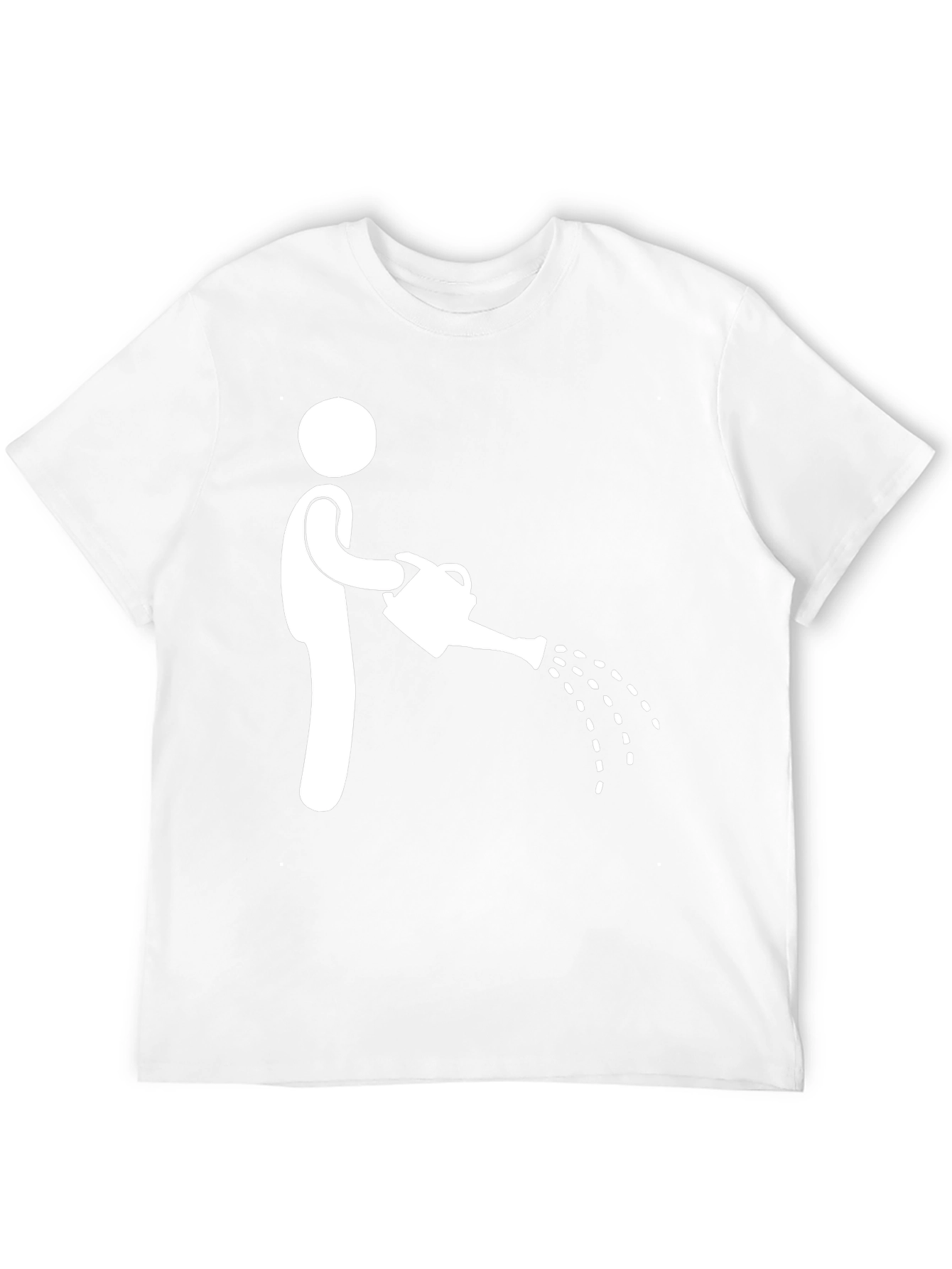 Humorous Stick Figure Watering Can Graphic Tee