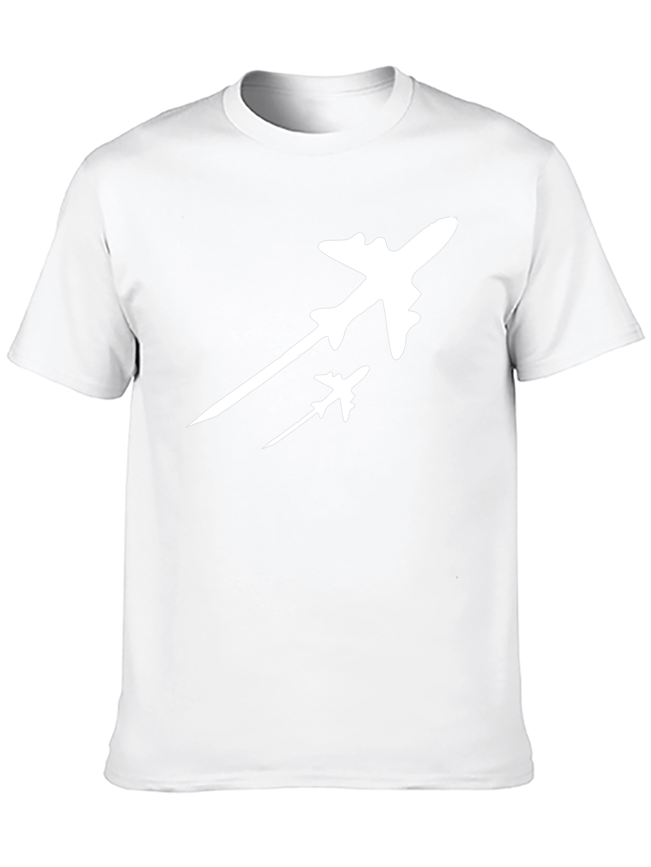 Aircraft Silhouette Graphic Tee - Black Cotton