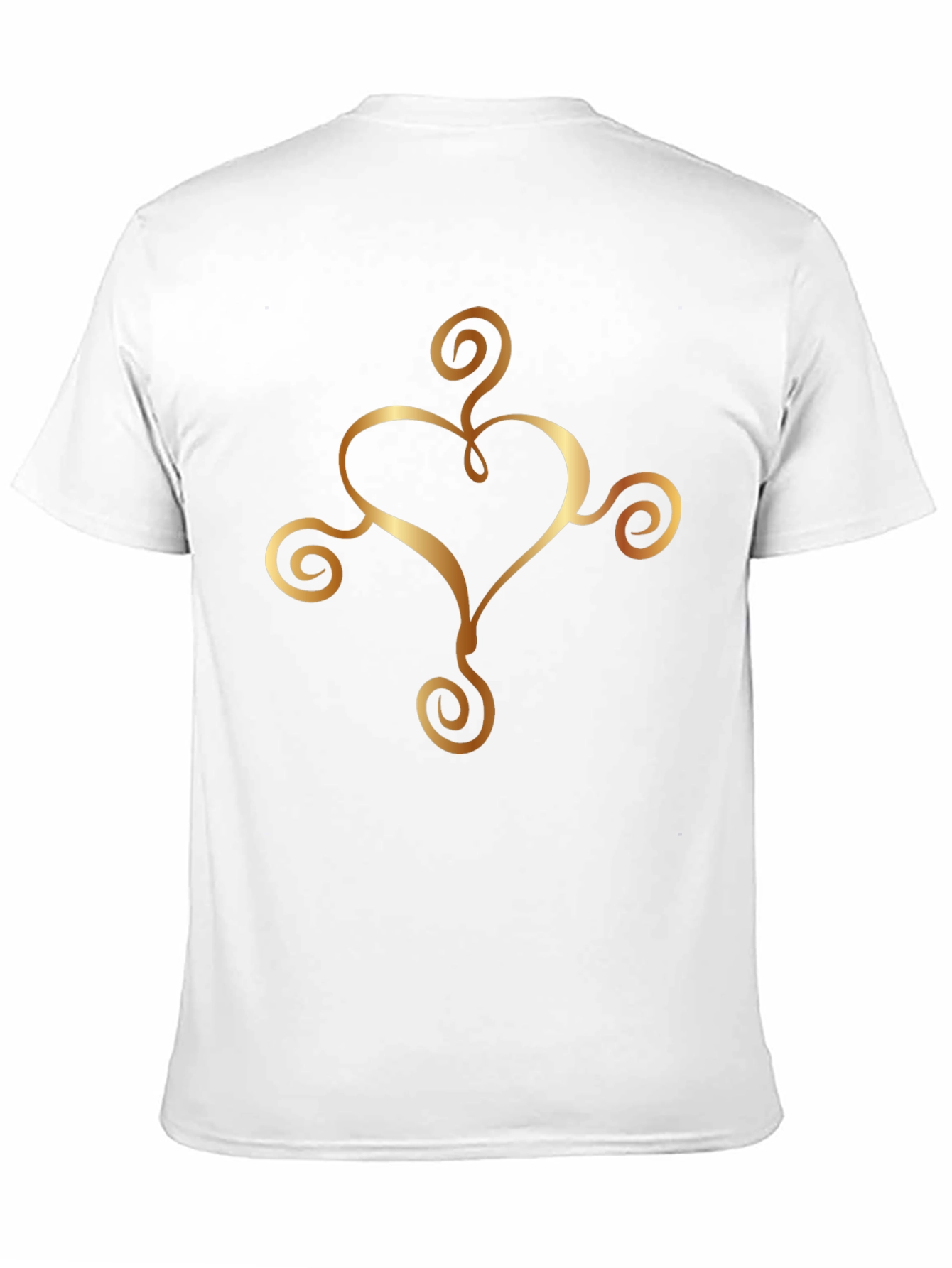 Elegant Heart Swirl Graphic Black T-Shirt