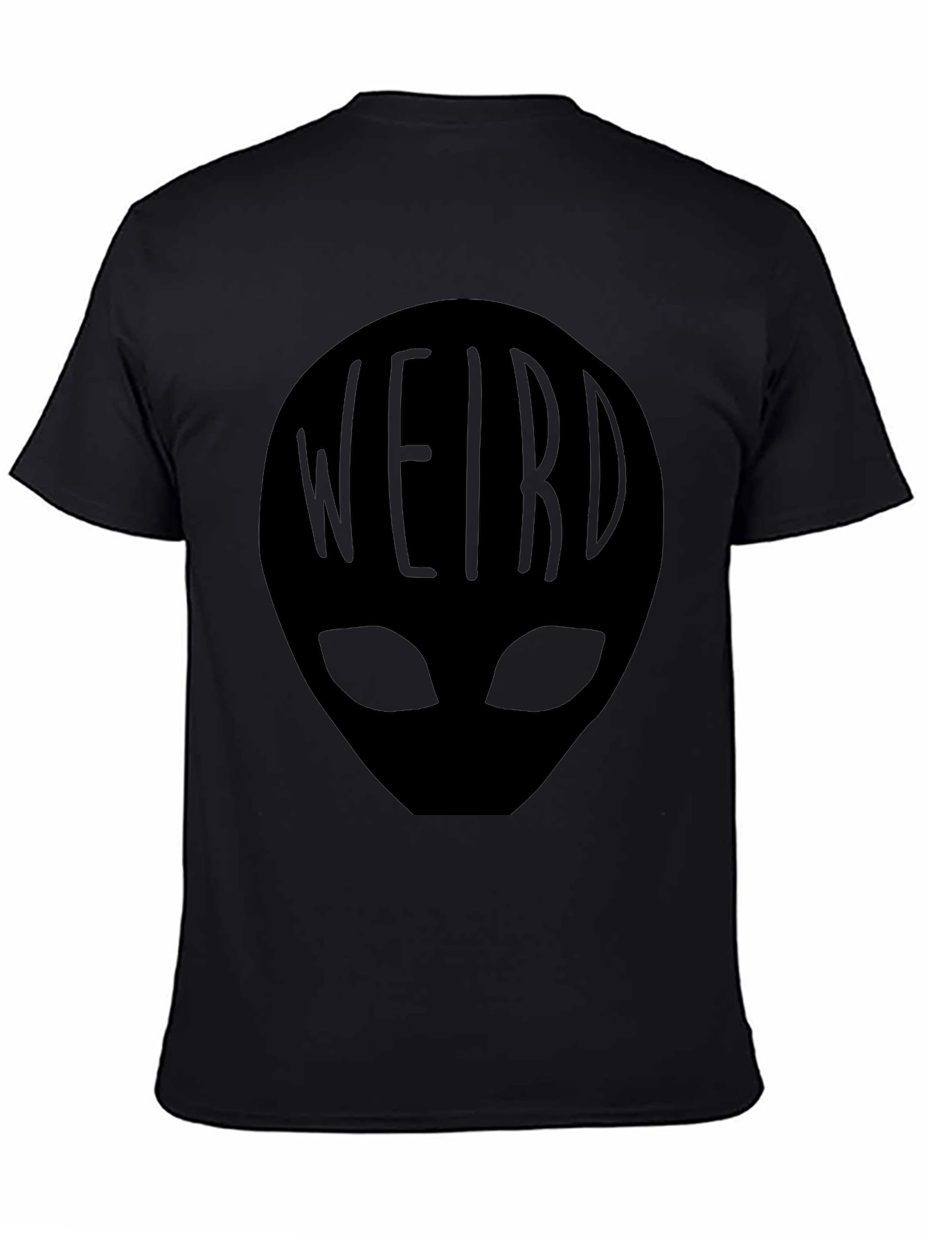 Weird Alien Head T-Shirt - Black Graphic Tee