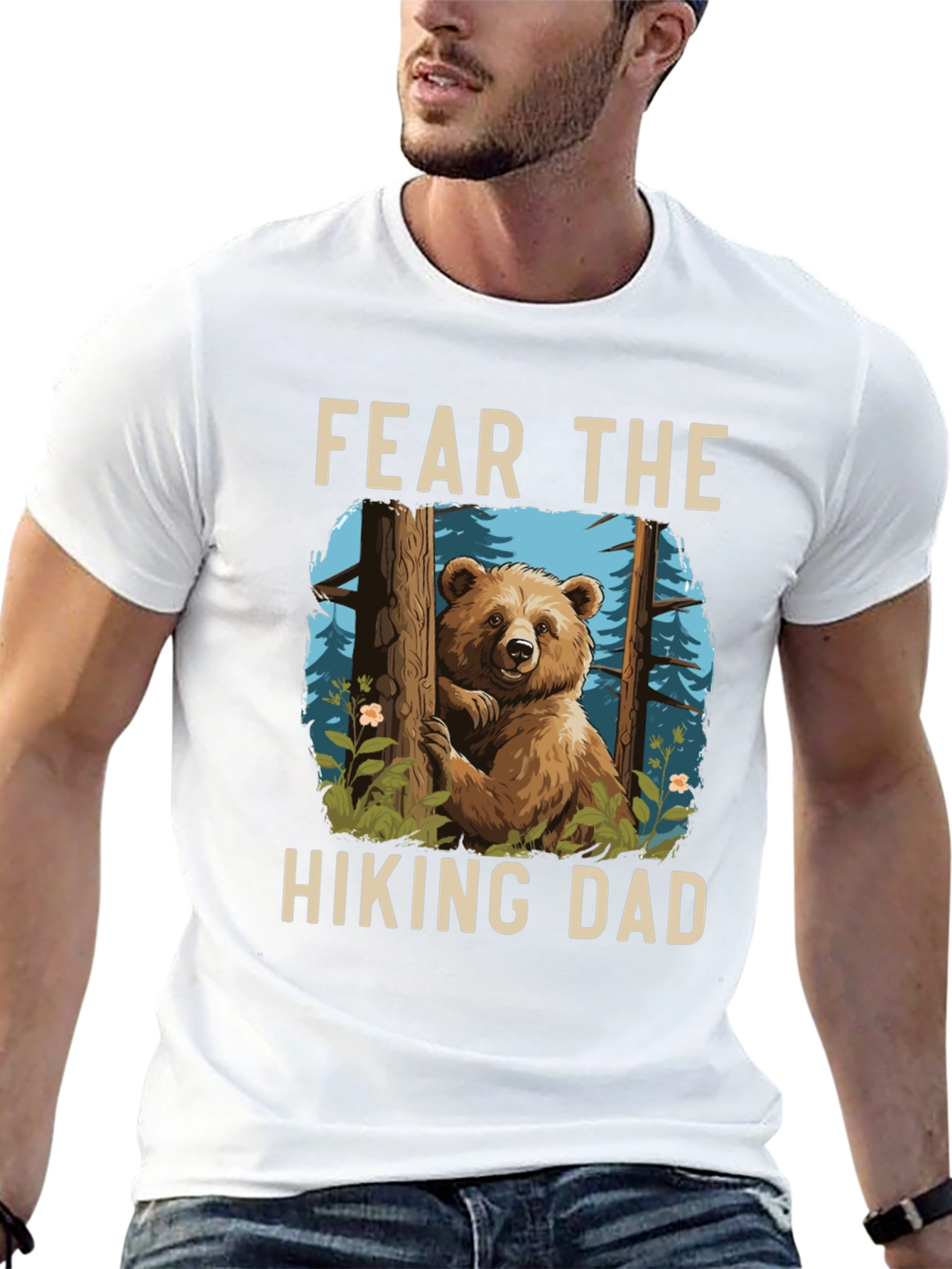 Fear The Hiking Dad T-Shirt - Bear Graphic Tee