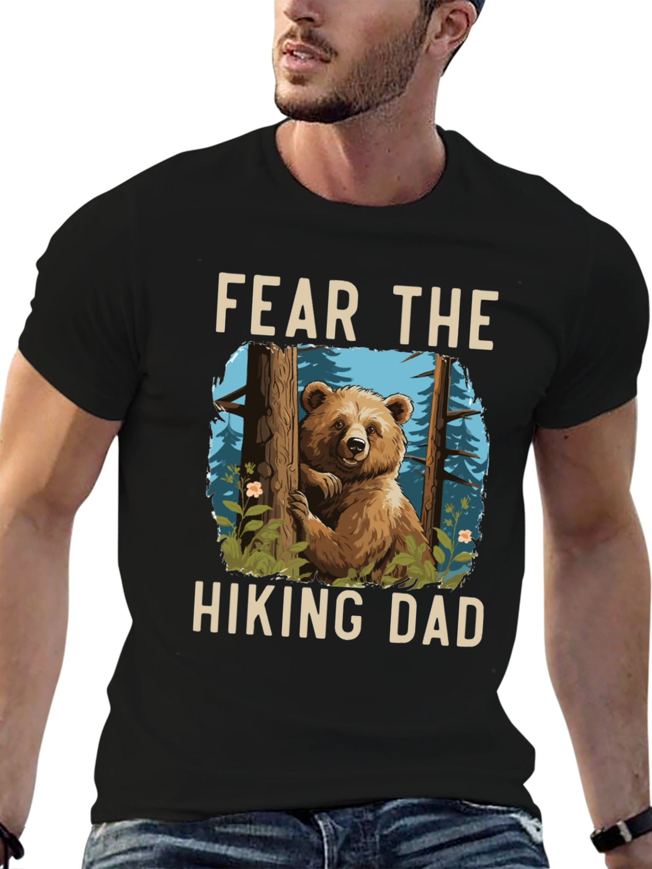 Fear The Hiking Dad T-Shirt - Bear Graphic Tee