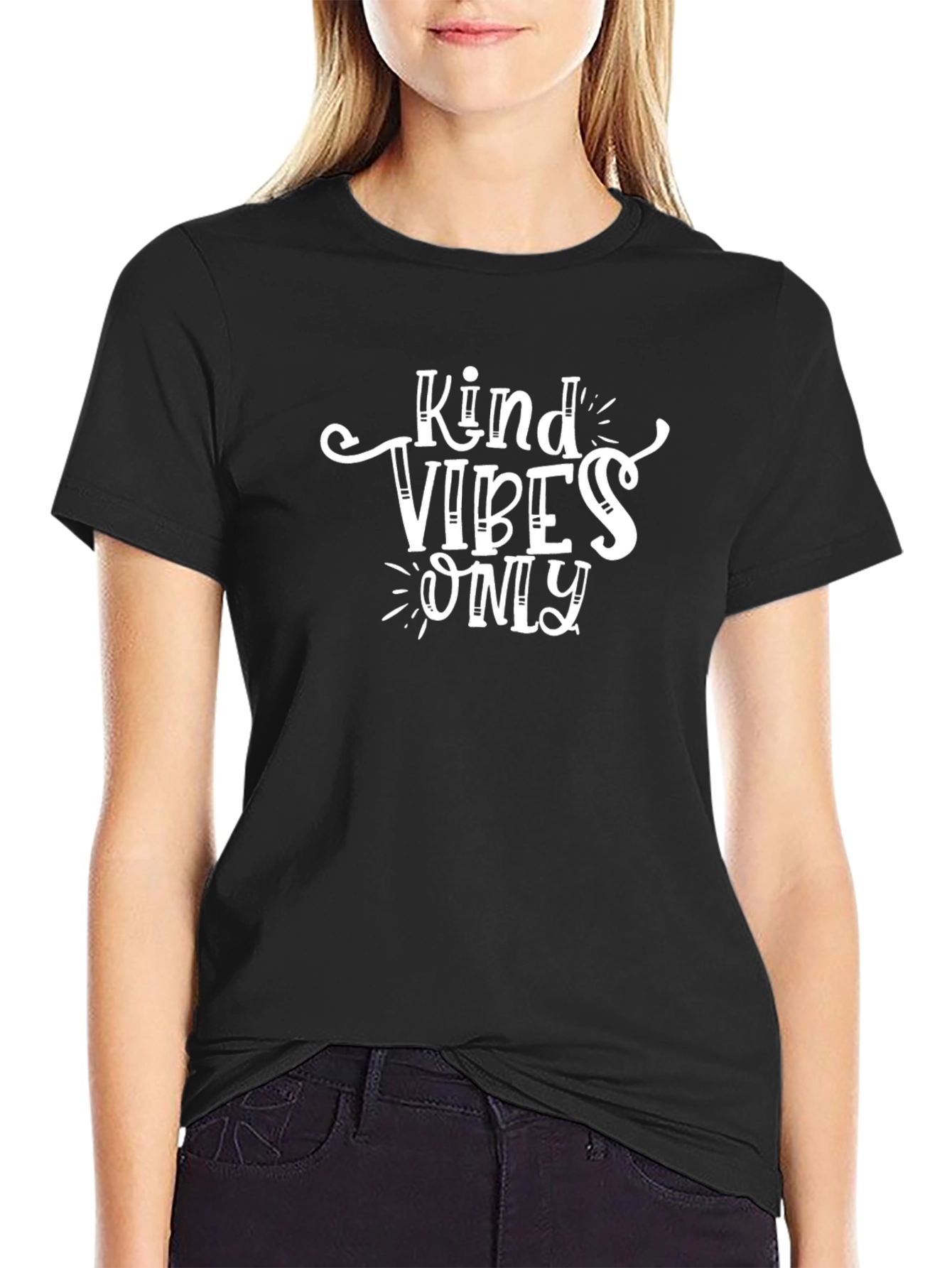 Kind Vibes Only Black Graphic Tee