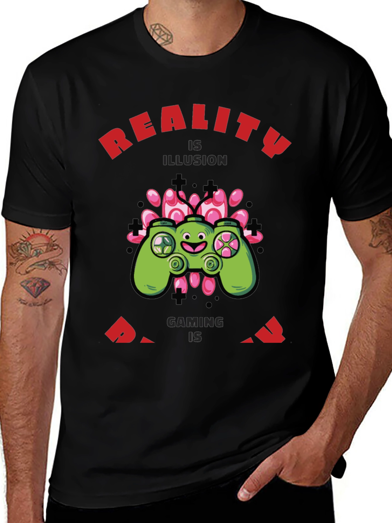 Gaming Reality Mens Black T-Shirt