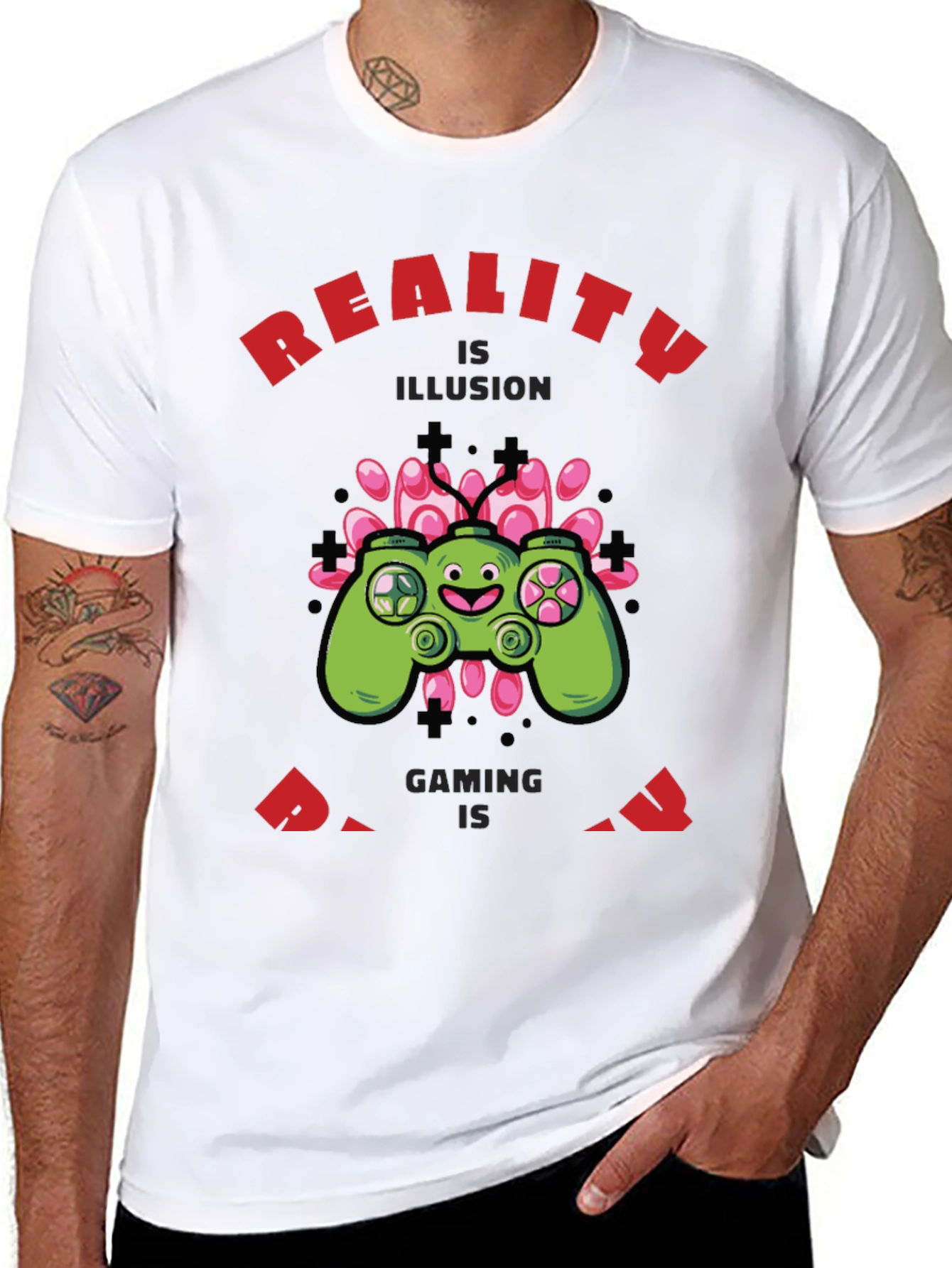 Gaming Reality Mens Black T-Shirt