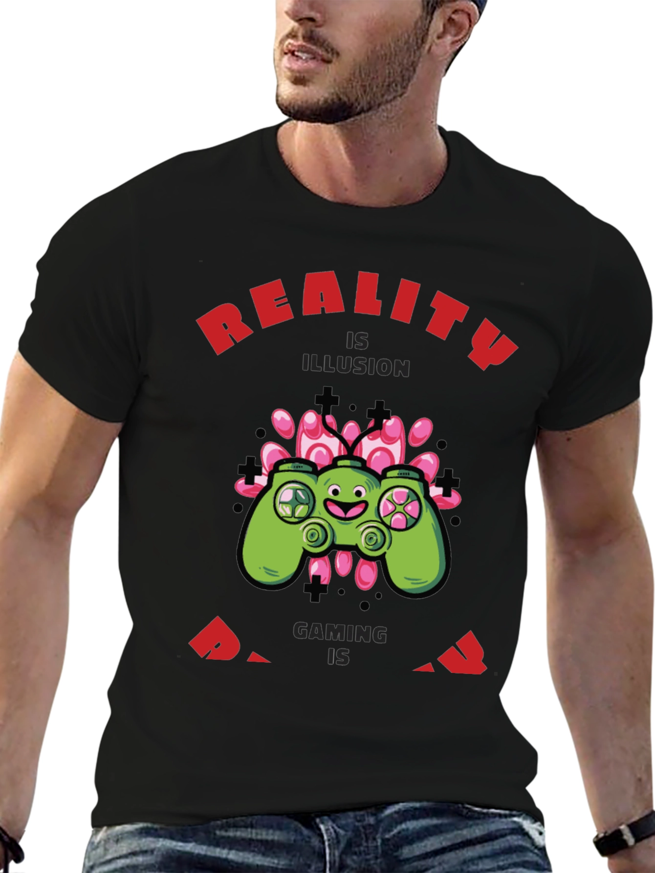 Gaming Reality Mens Black T-Shirt