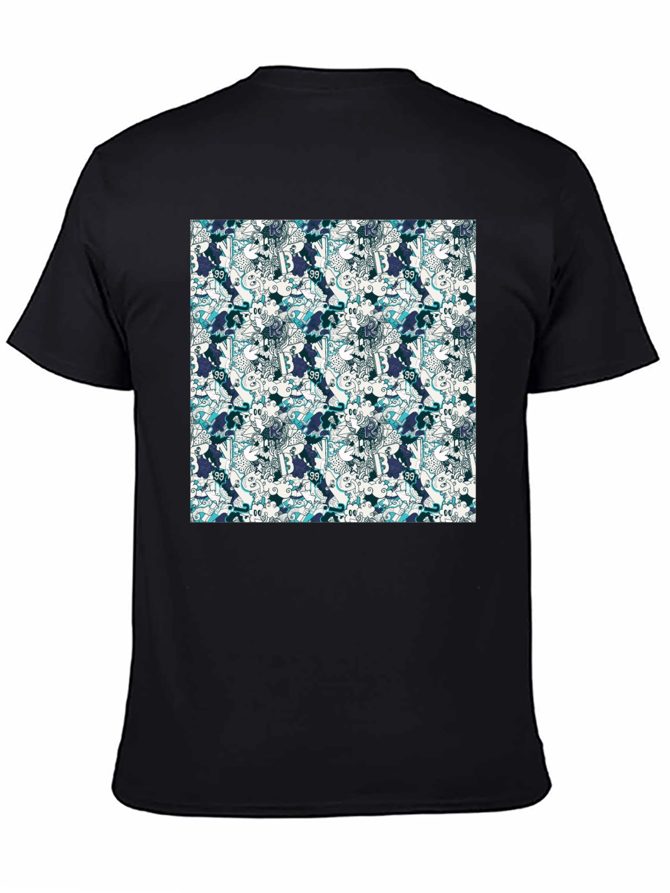 Cool Patterned Black T-Shirt
