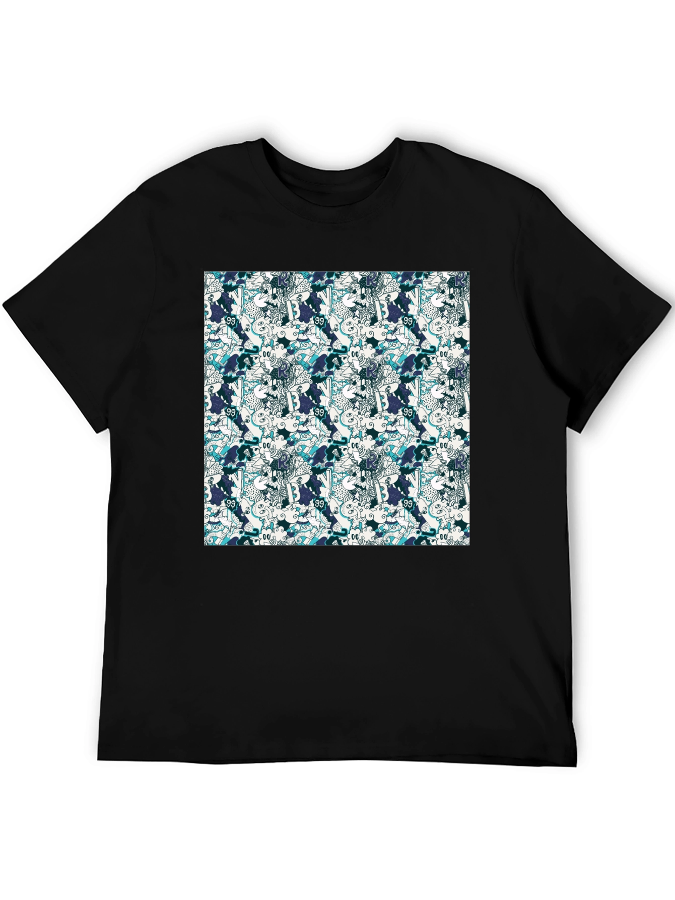 Cool Patterned Black T-Shirt