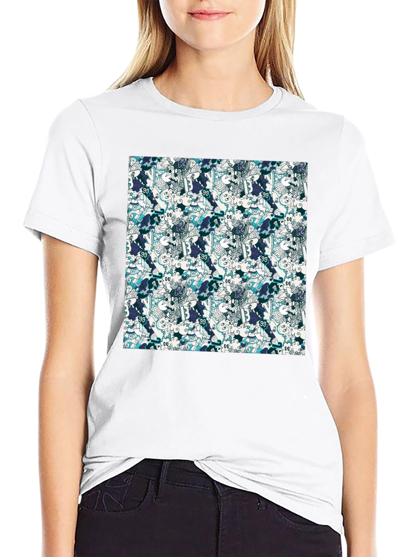 Cool Patterned Black T-Shirt