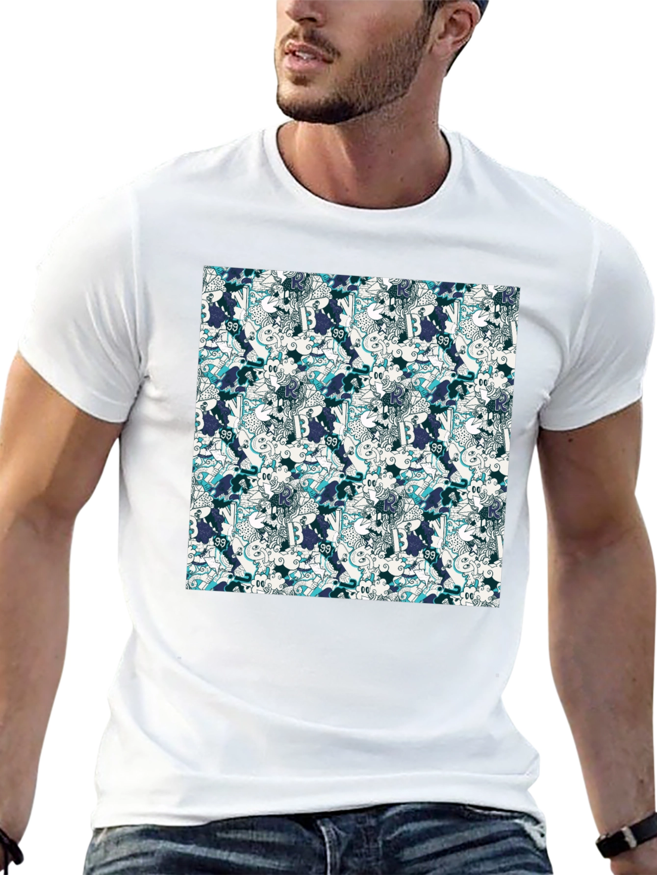Cool Patterned Black T-Shirt
