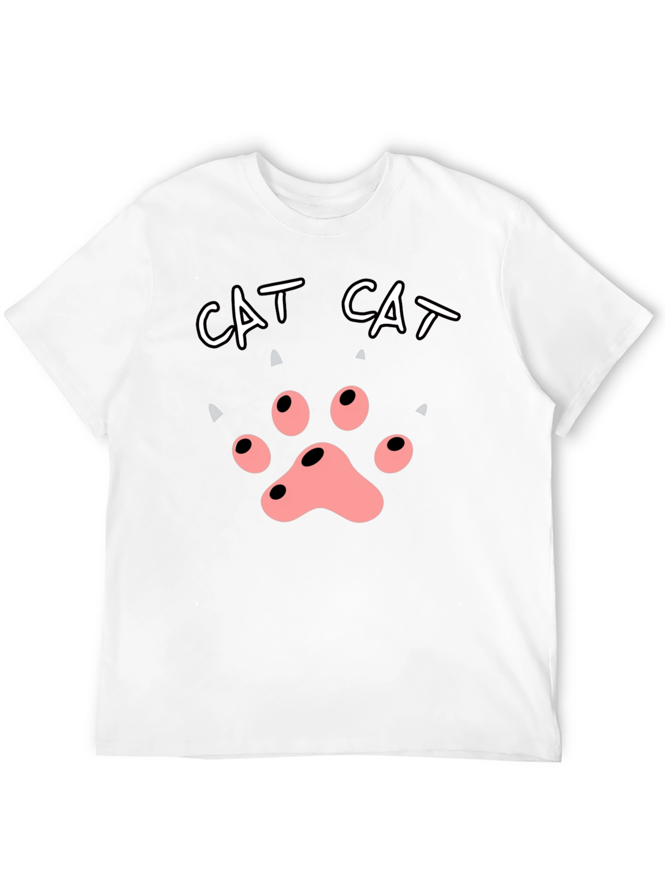 Cat Paw Print T-Shirt - Black