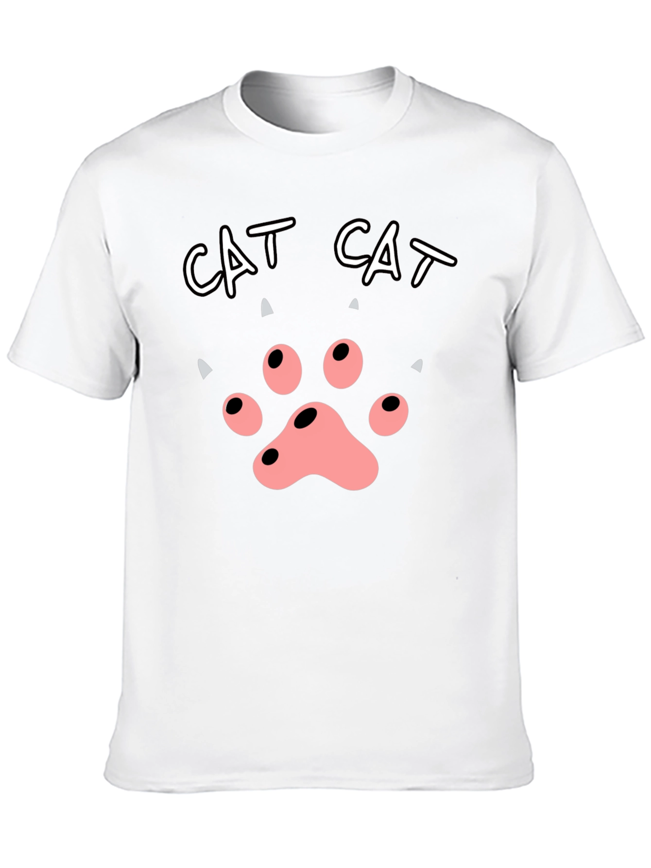 Cat Paw Print T-Shirt - Black