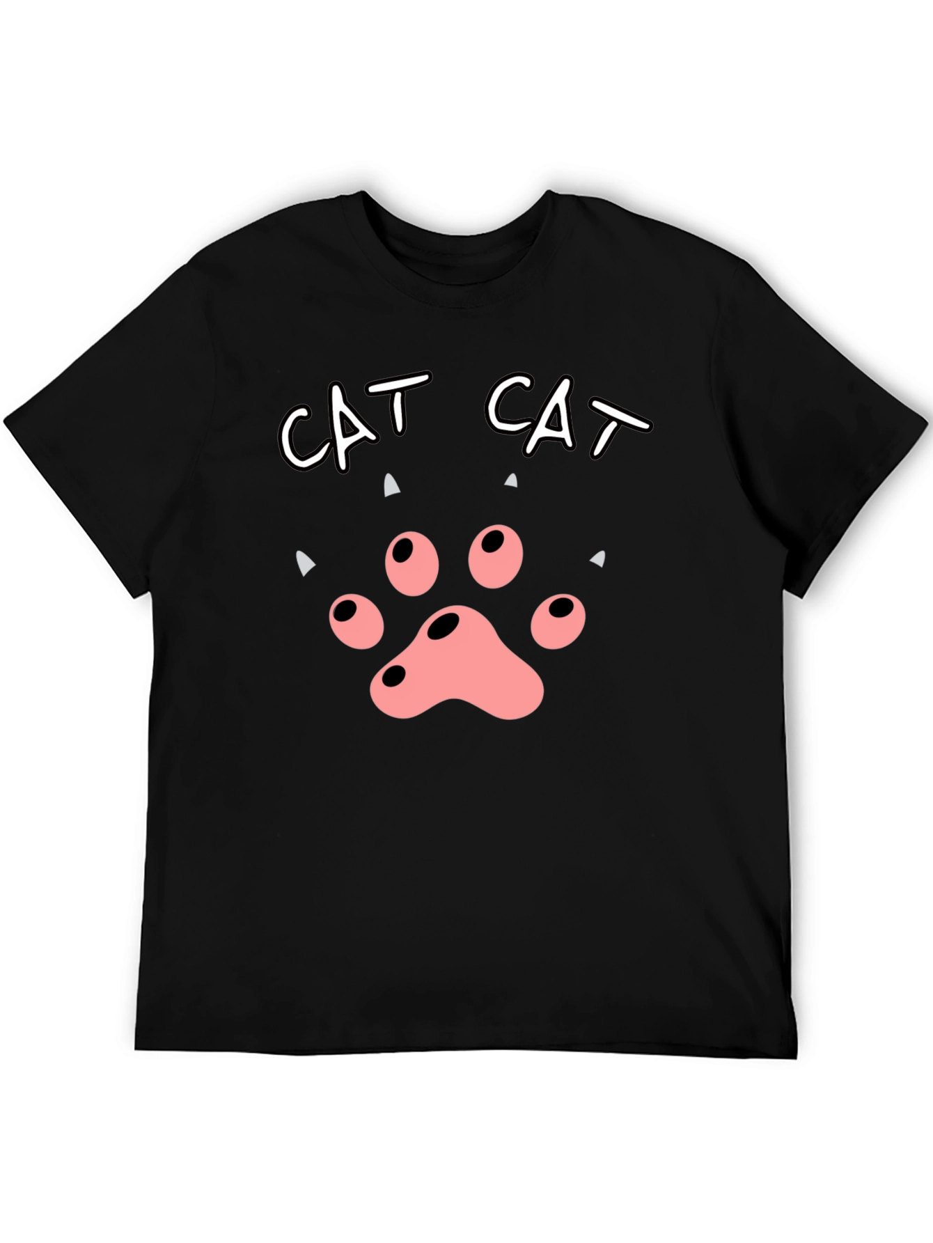 Cat Paw Print T-Shirt - Black