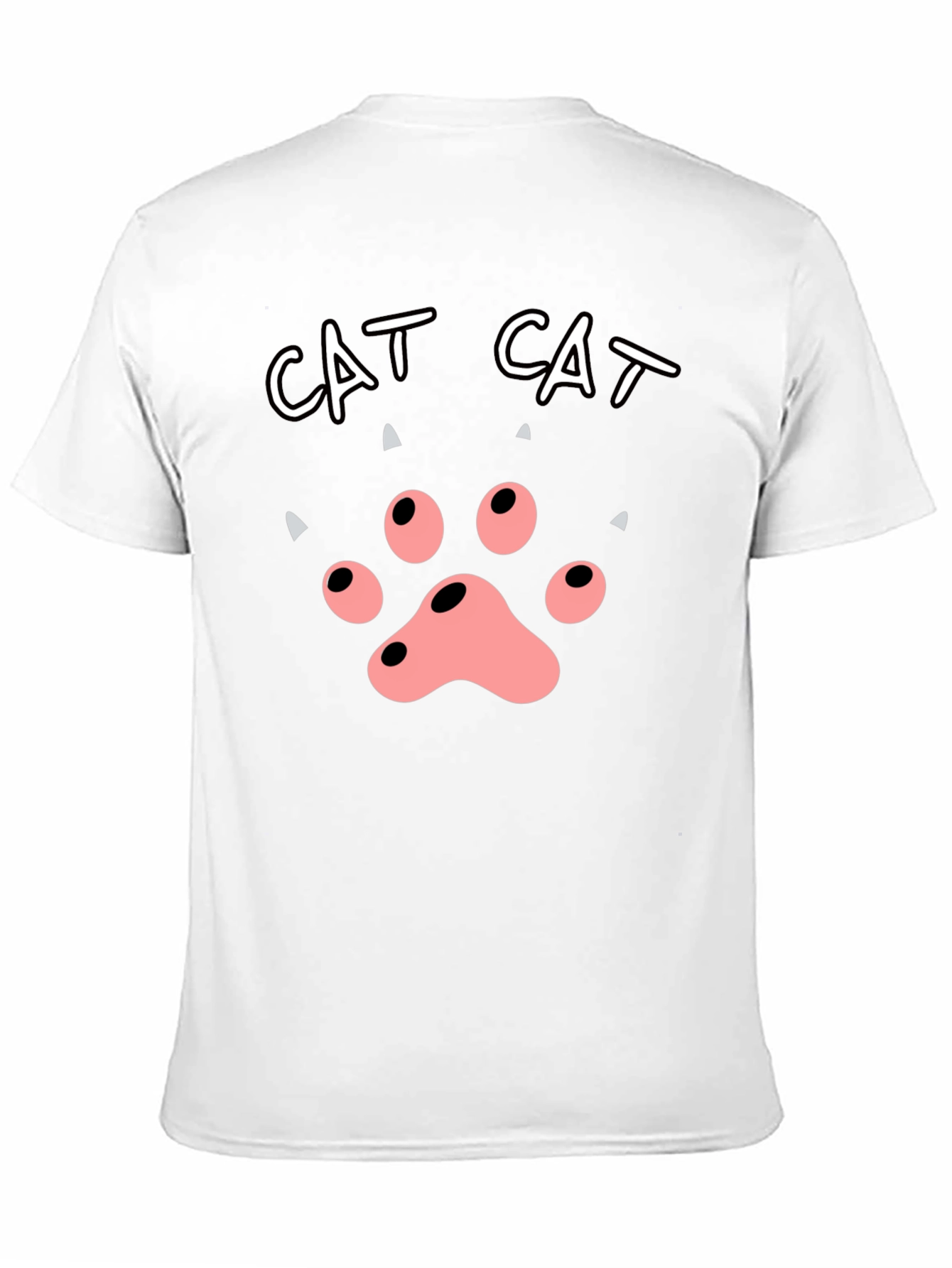 Cat Paw Print T-Shirt - Black