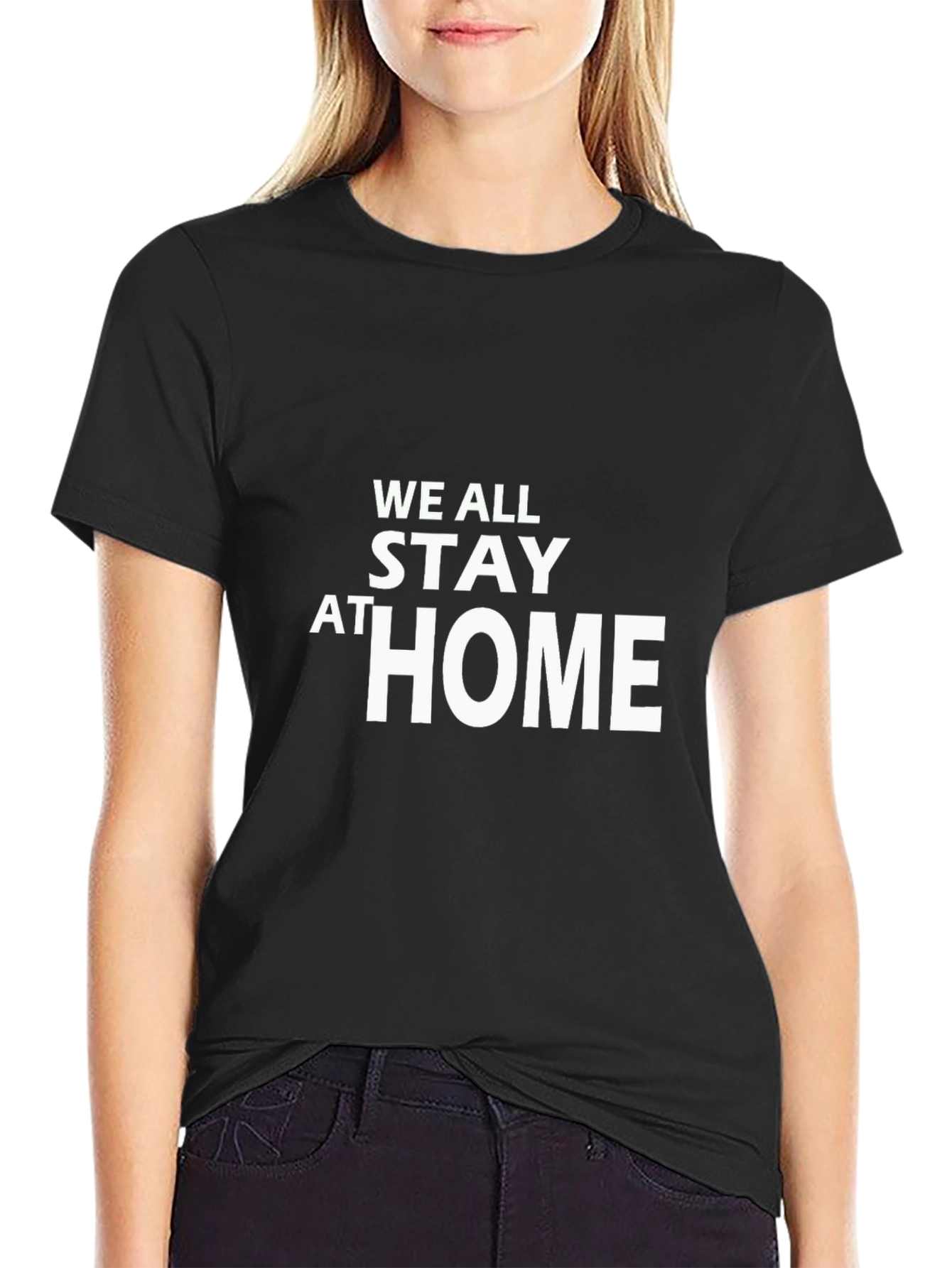 Stay Home T-Shirt - Black Graphic Tee