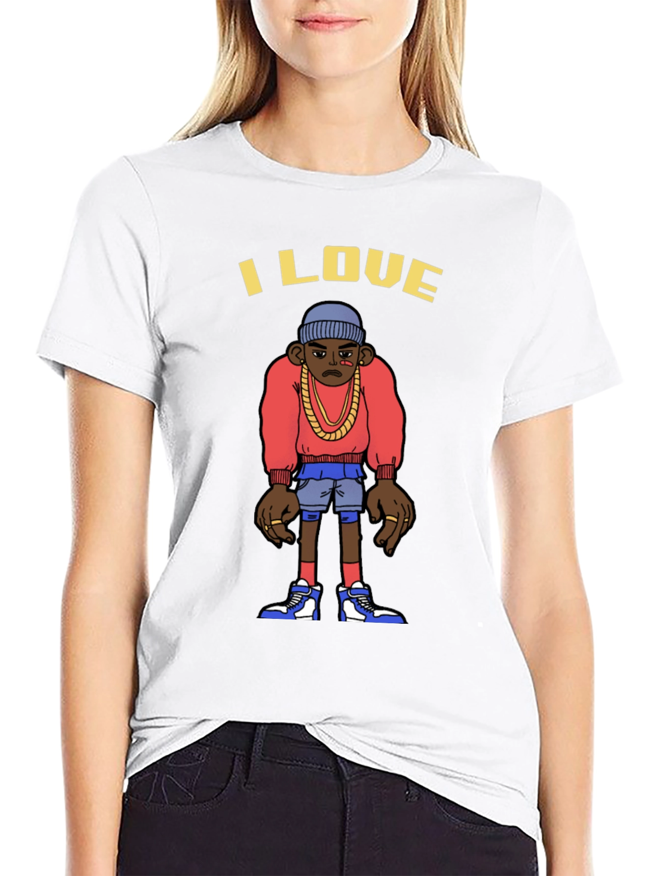 I Love Cartoon Character Graphic T-Shirt